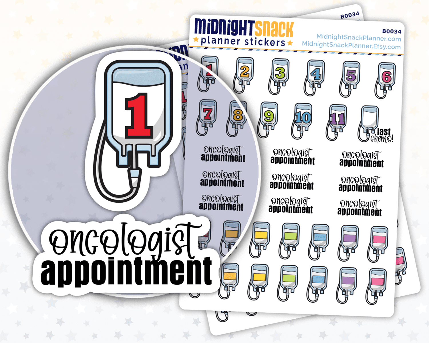 Chemotherapy Treatment and Countdown Planner Stickers