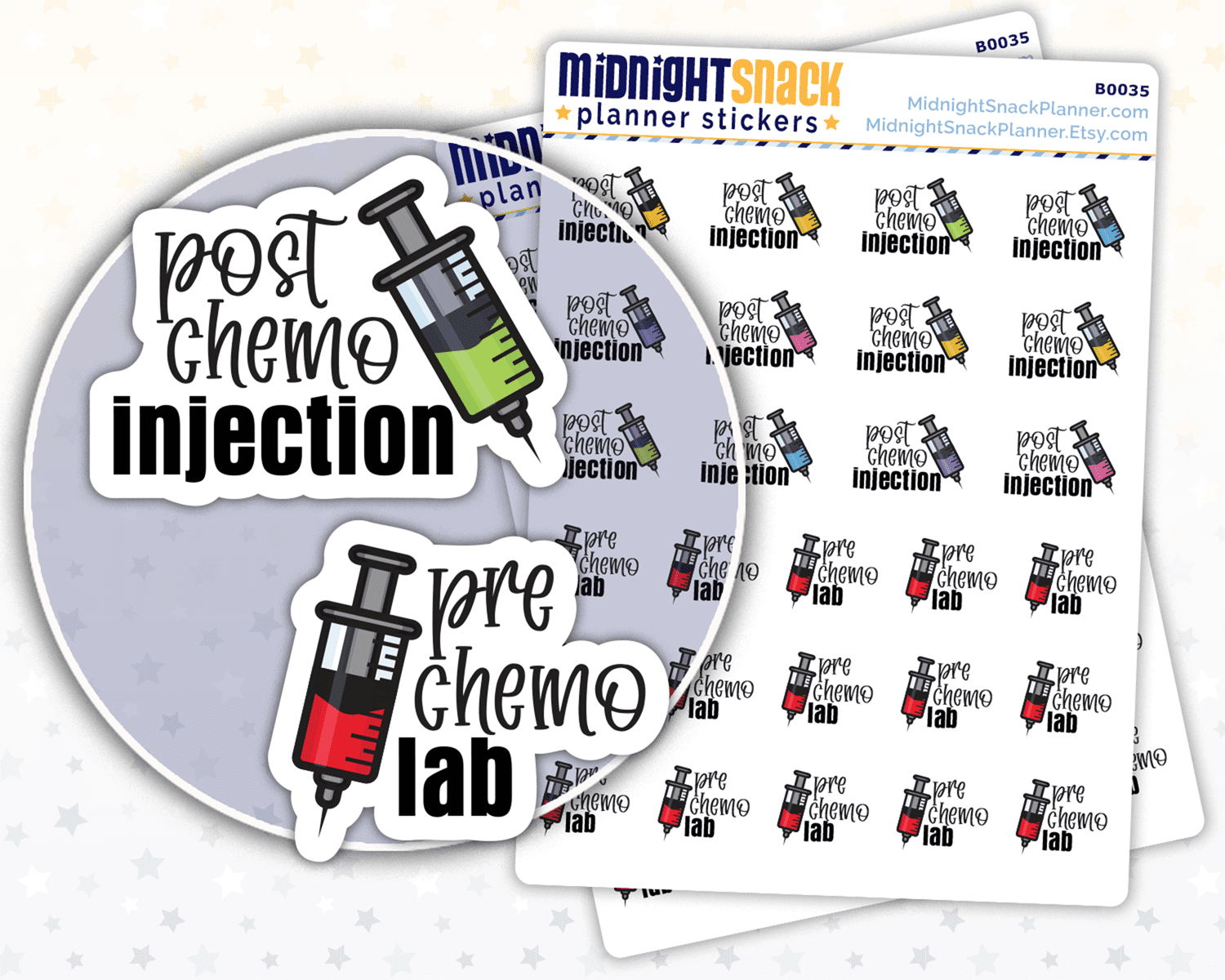 Chemotherapy Injections and Lab Work Planner Stickers