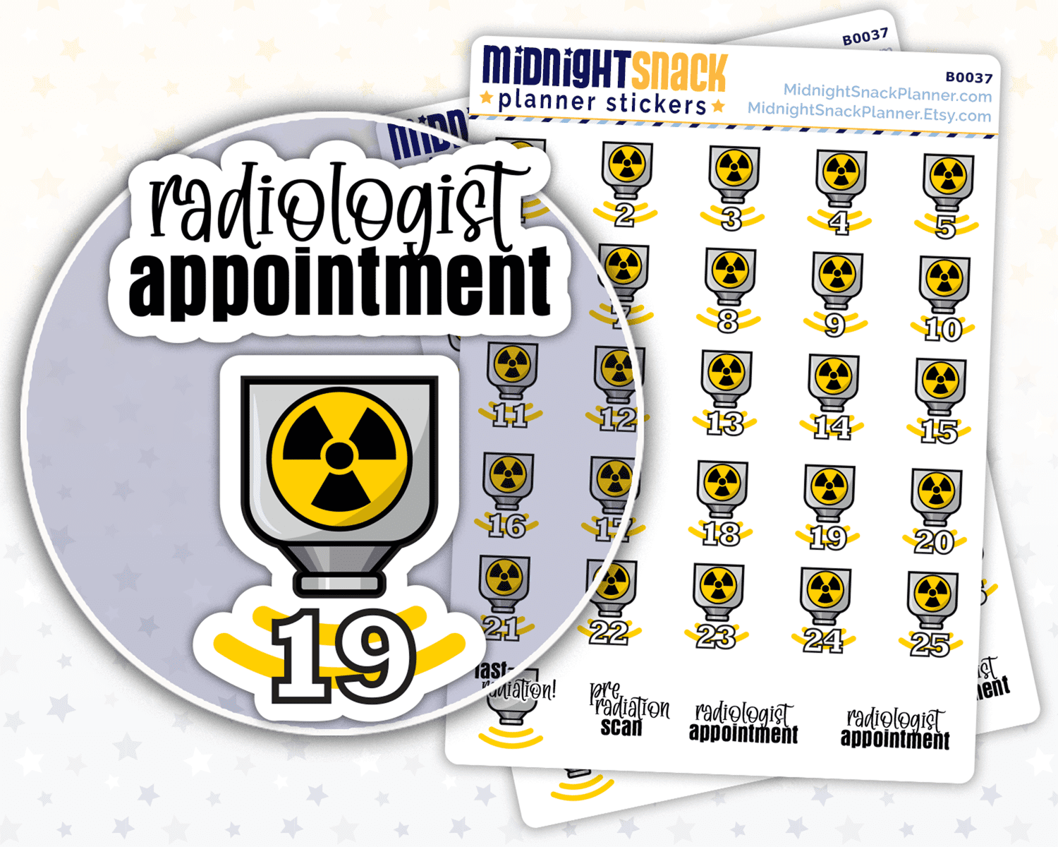 Radiation Treatment and Countdown Planner Stickers