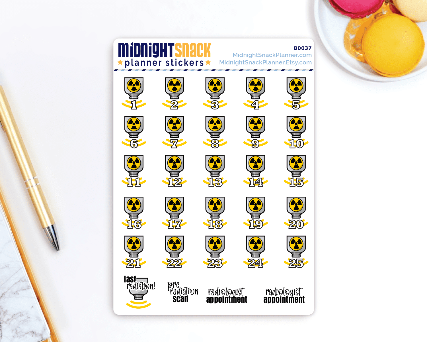 Radiation Treatment and Countdown Planner Stickers