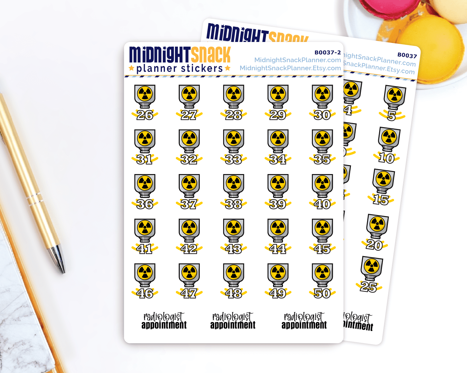 Radiation Treatment and Countdown Planner Stickers