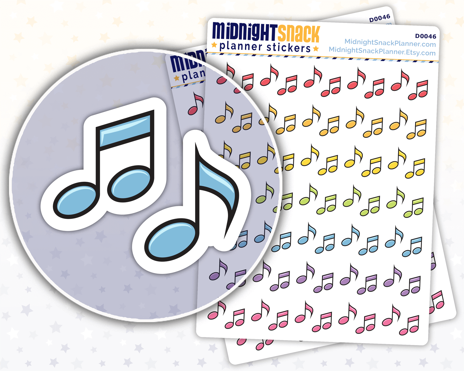 Music Notes Icon: Decorative Planner Stickers