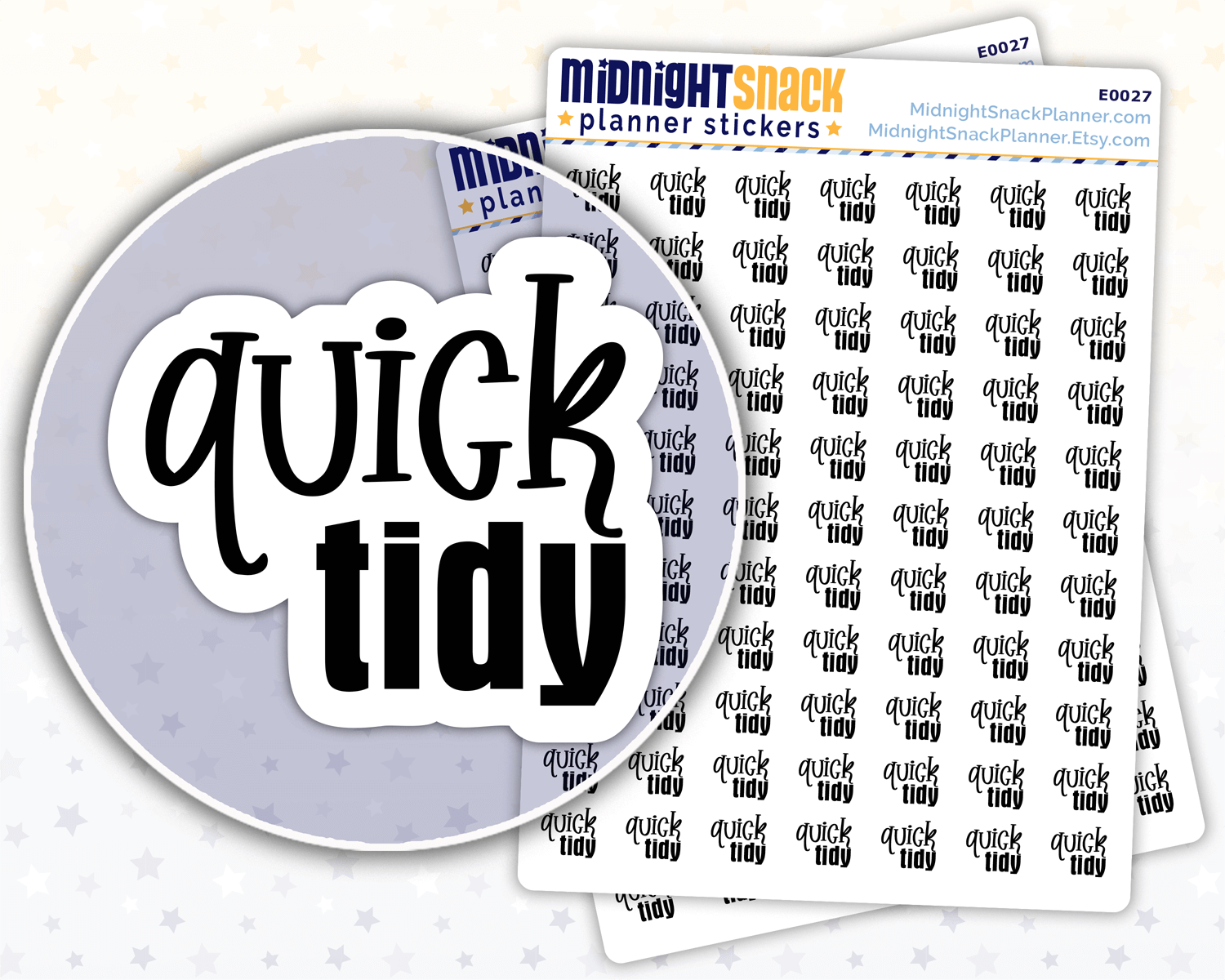 Quick Tidy Script Planner Stickers: Household Chores Reminder