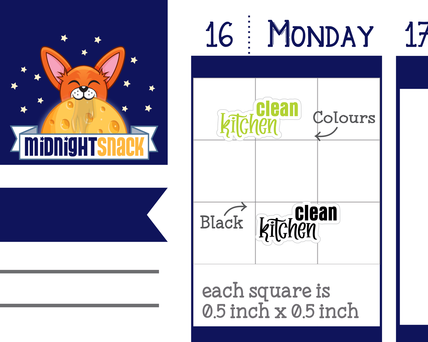 Clean Kitchen Script Planner Stickers: Household Chores Reminder