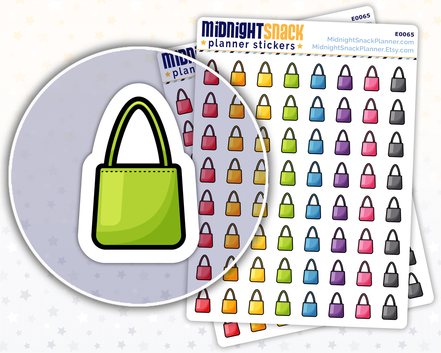 Reusable Shopping Bag Icon Planner Stickers