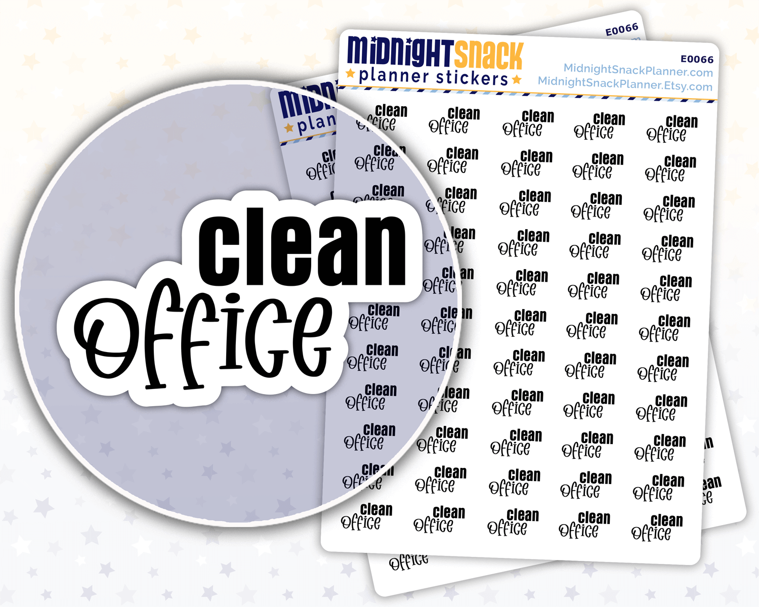 Work Clean Sticker Clean Office Script Stickers from Midnight Snack Planner Stickers