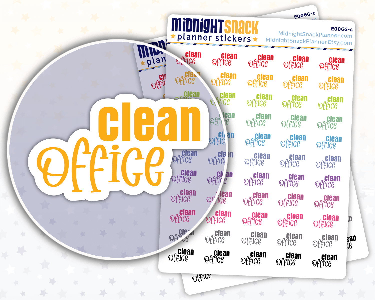 Clean Office Script Planner Stickers: Household Chores Reminder