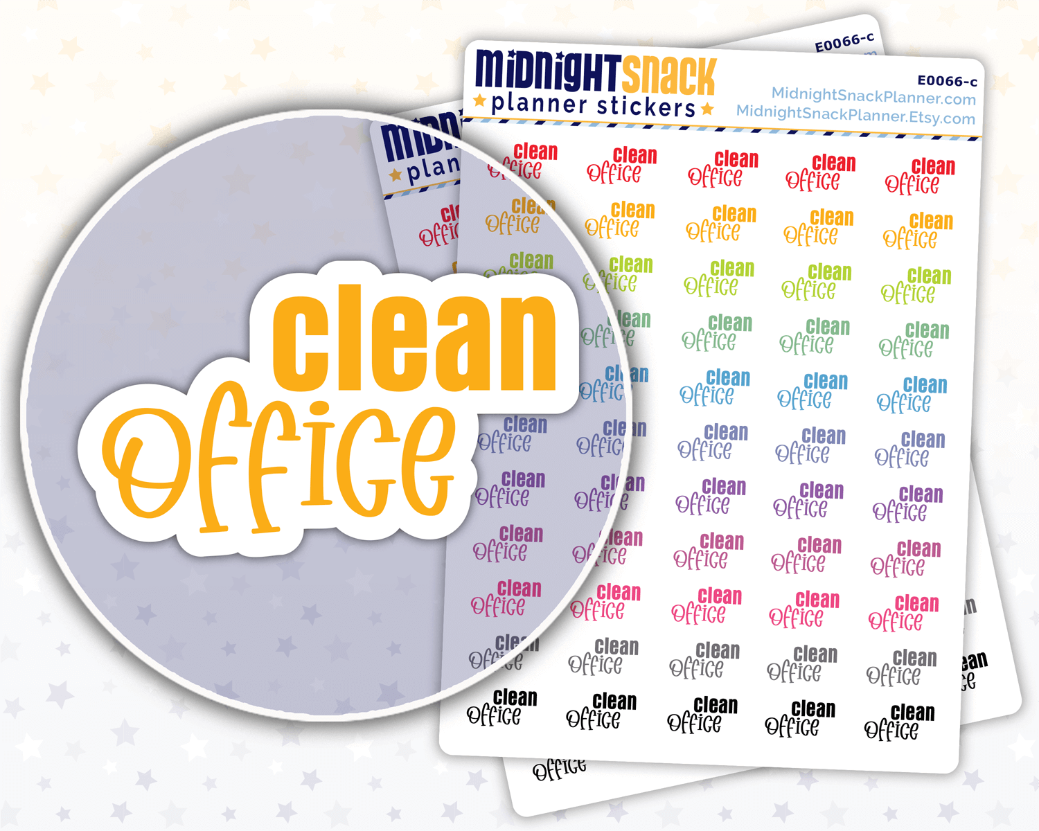 Clean Box Sticker Clean Office Script Stickers from Midnight Snack Planner Stickers