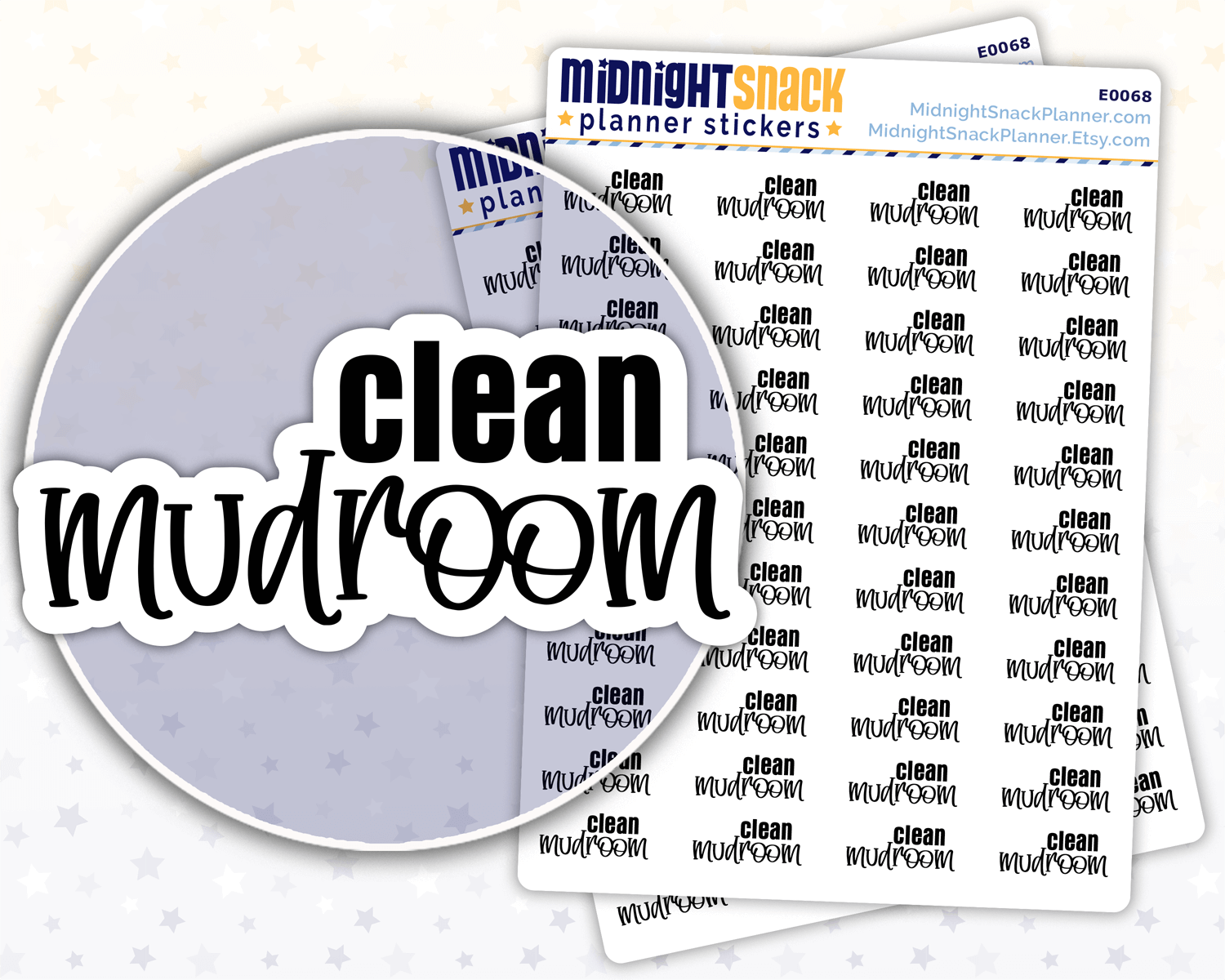 Clean Mudroom Script Planner Stickers: Household Chores Reminder