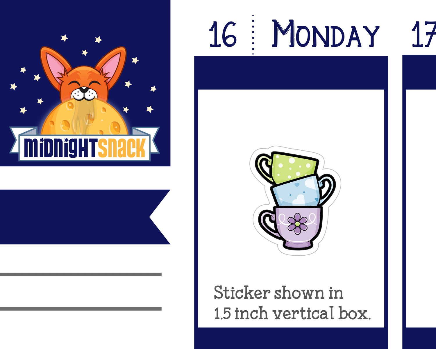 Stacked Tea Cups Icon: Planner Stickers