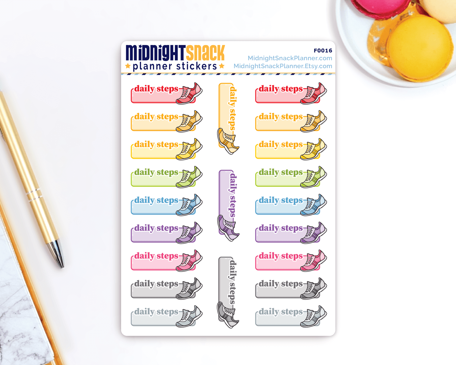 Daily Step Tracker: Fitness and Exercise Planner Stickers