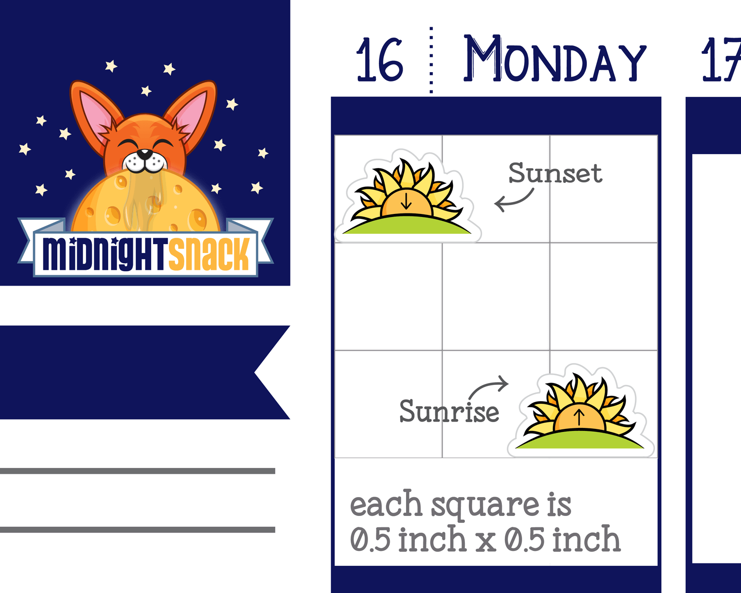 Sunrise or Sunset Icon Stickers: Morning and Evening Planner Stickers