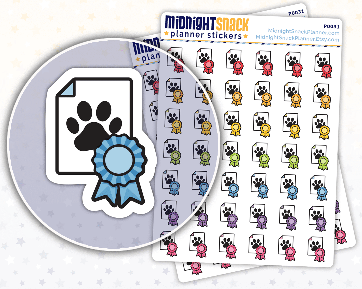 Training Certificate: Dog and Pet Planner Stickers