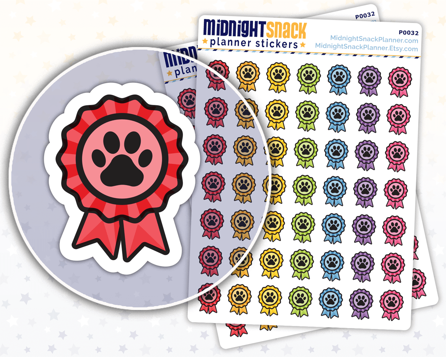 Pet Prize Ribbons: Dog and Pet Planner Stickers