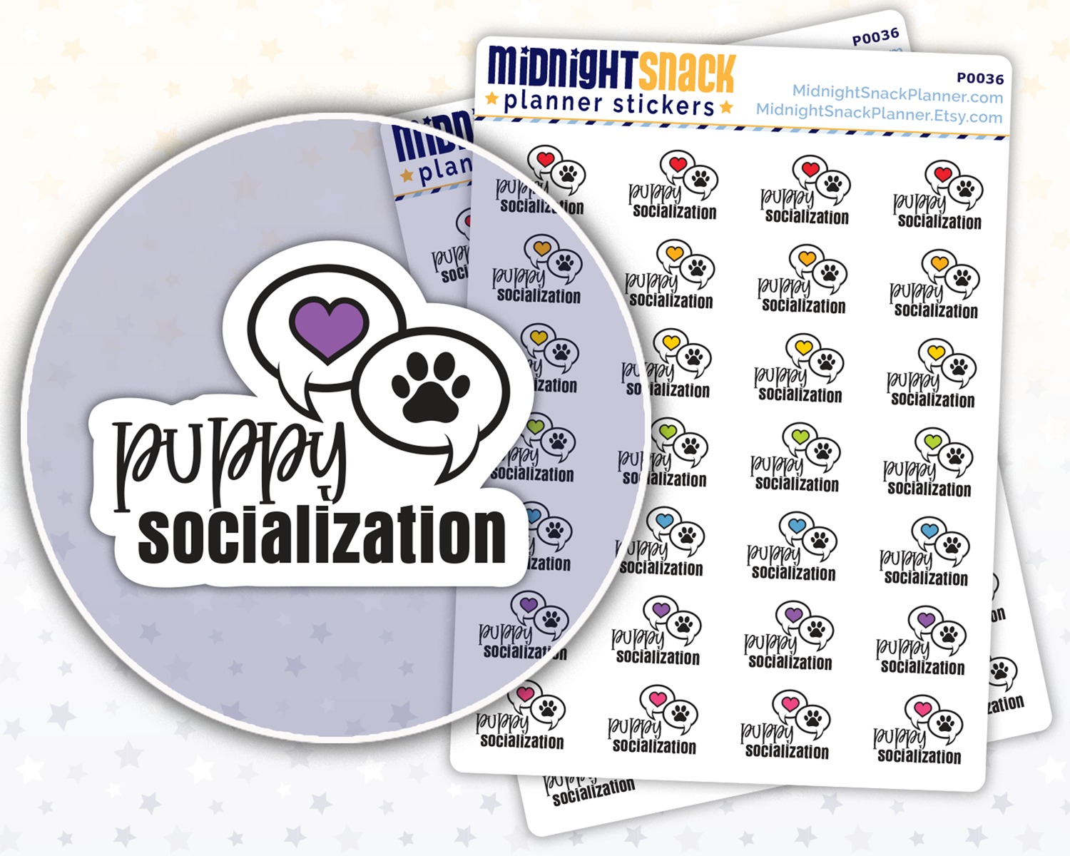 Puppy Socialization Class: Dog Planner Stickers