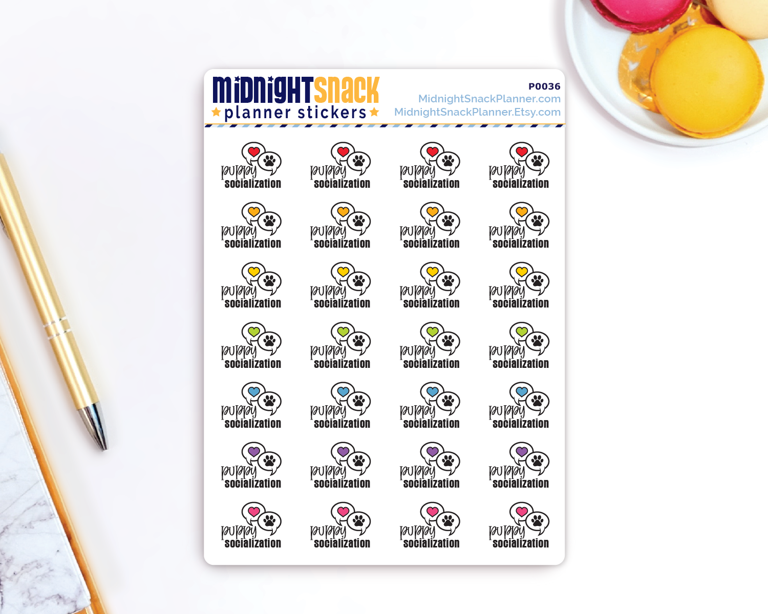 Puppy Socialization Class: Dog Planner Stickers