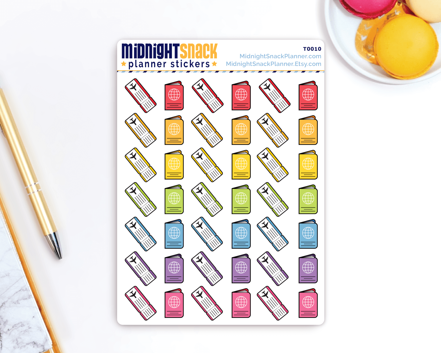 Boarding Pass and Passport Icon: Travel Planner Stickers
