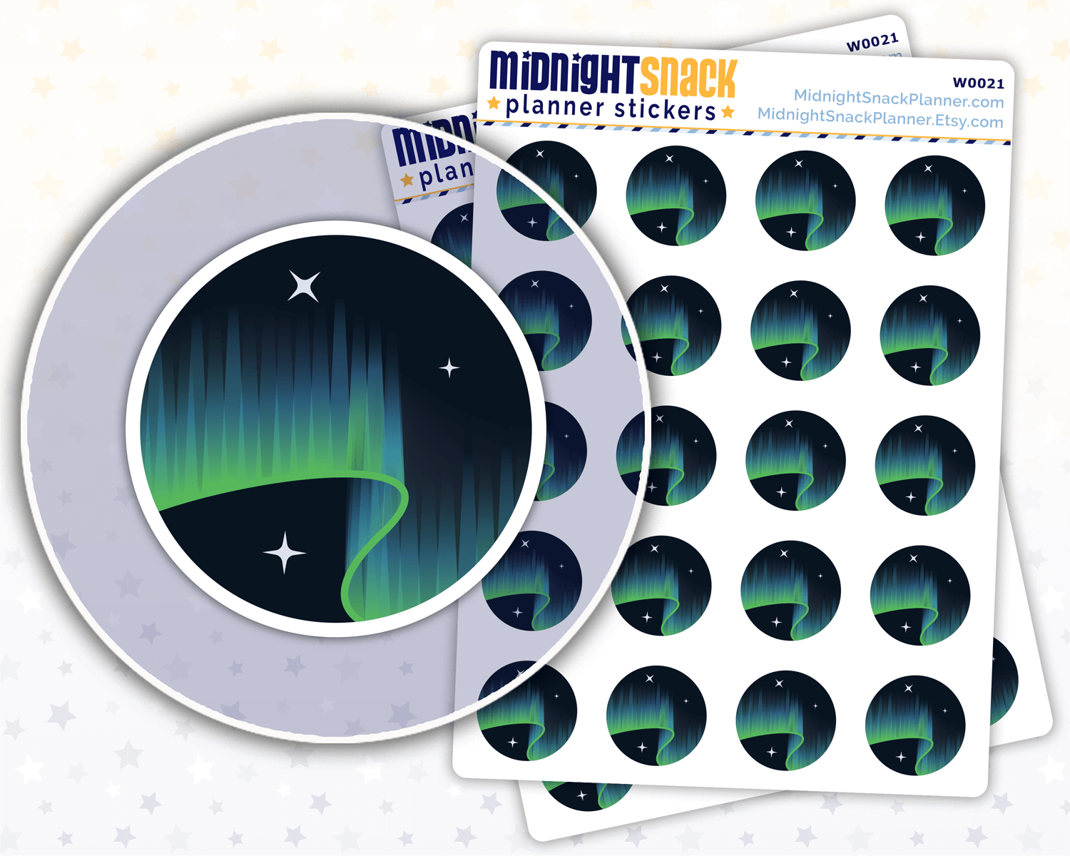 Aurora Borealis Icon: Northern Lights Planner Stickers