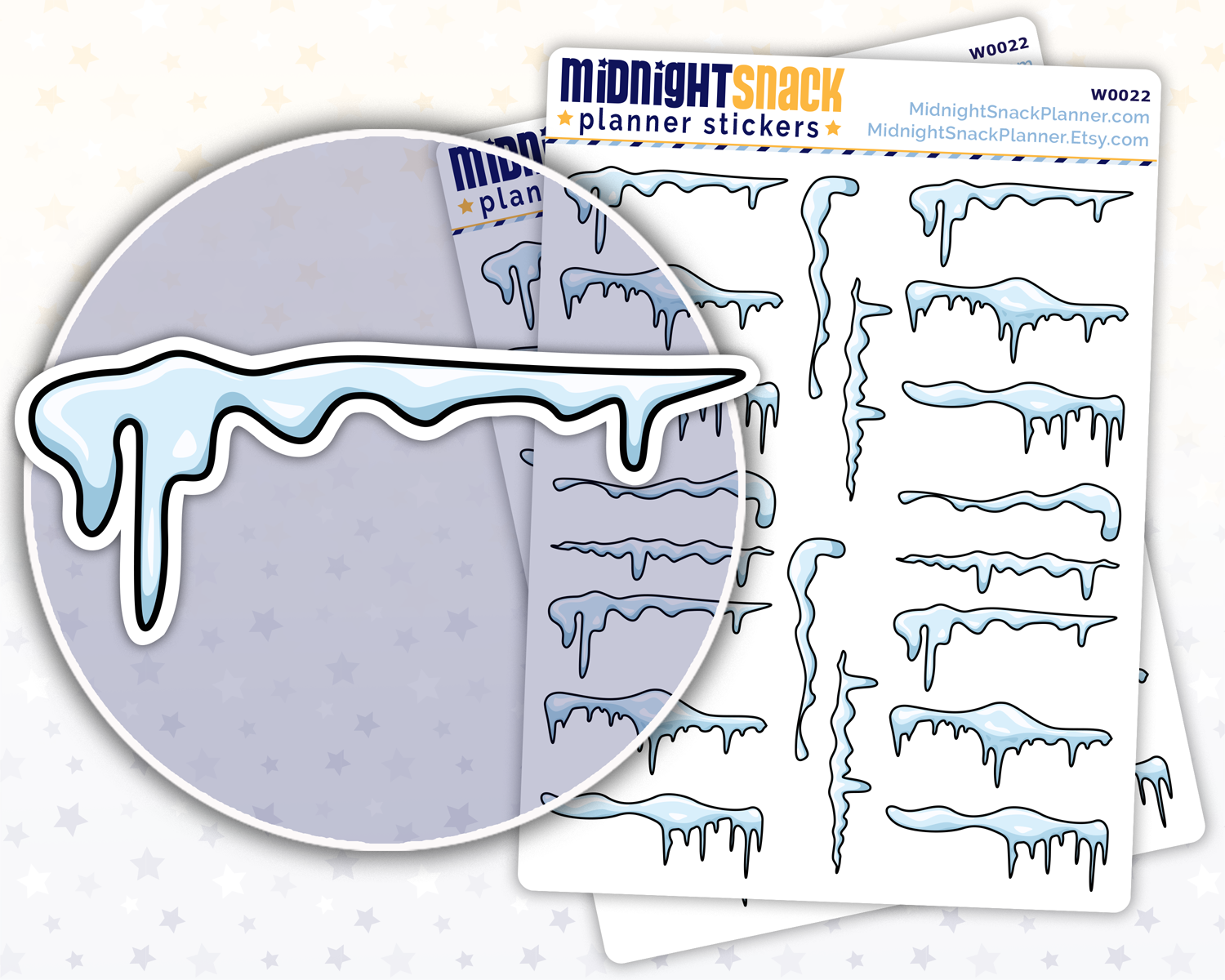 Snow and Ice Headers Planner Stickers