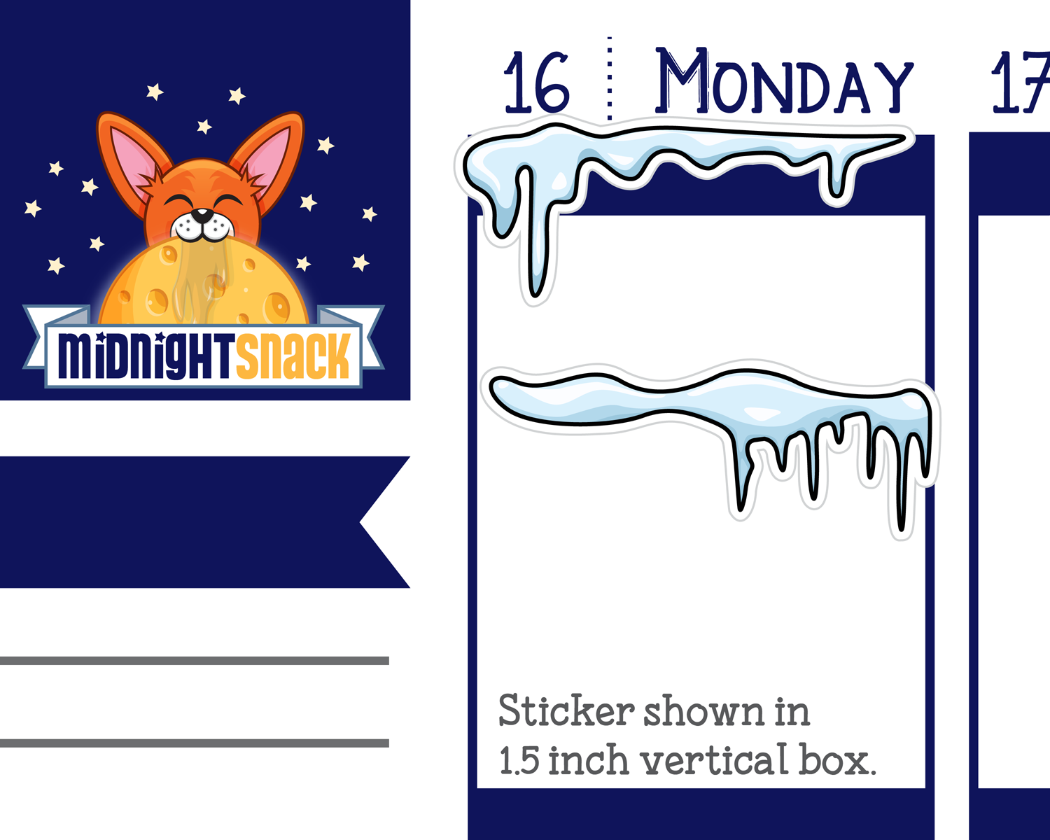 Snow and Ice Headers Planner Stickers