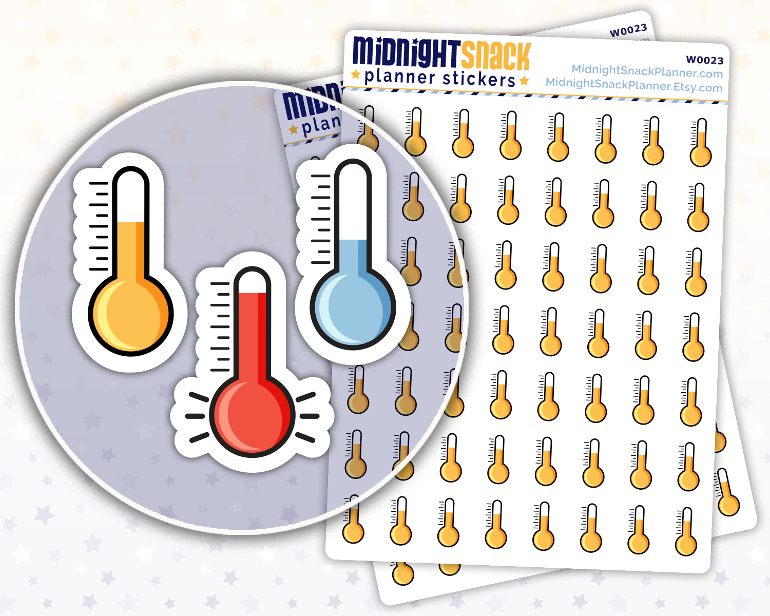 Thermometer Icon: Weather Planner Sticker