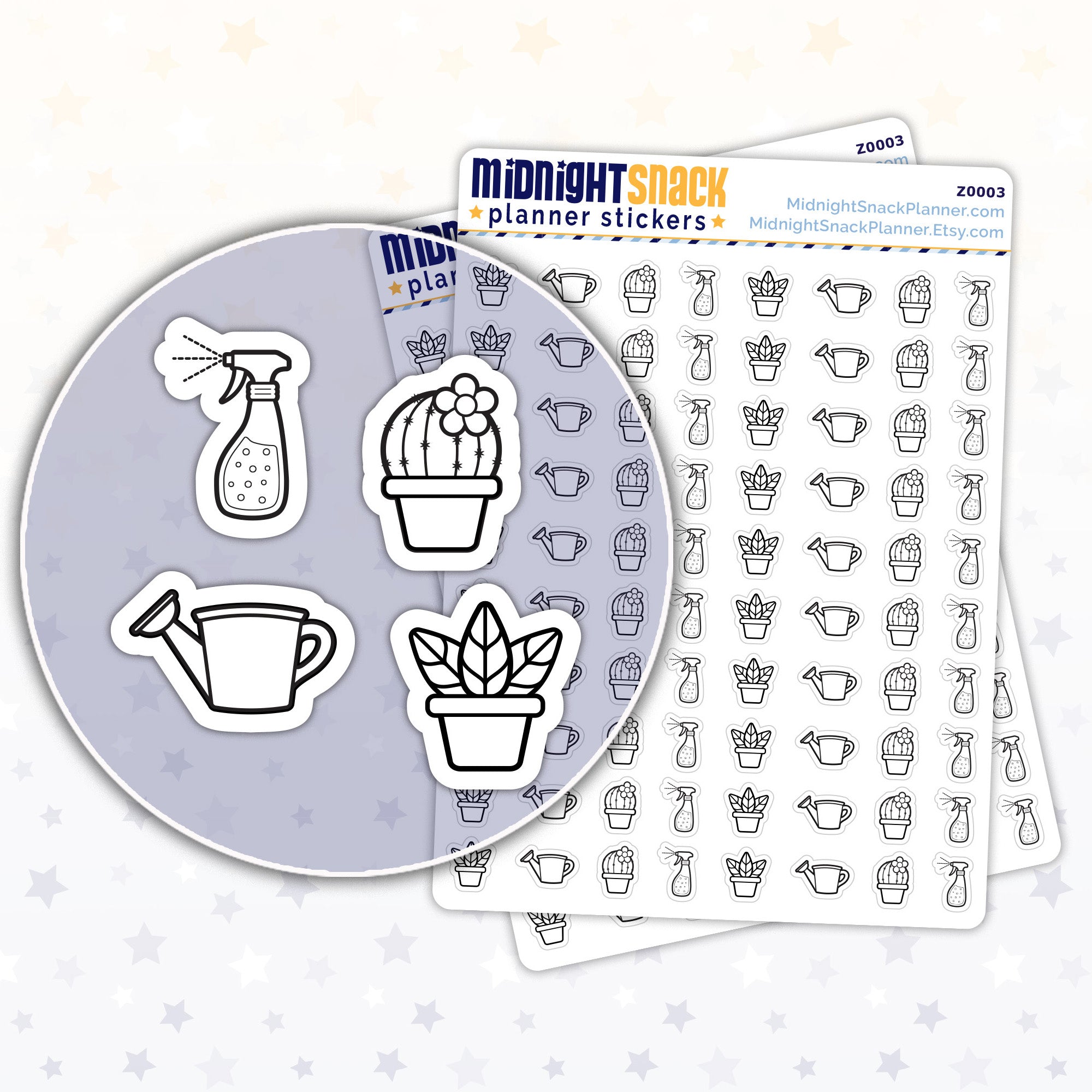 House Plant Care: Mini Planner Stickers