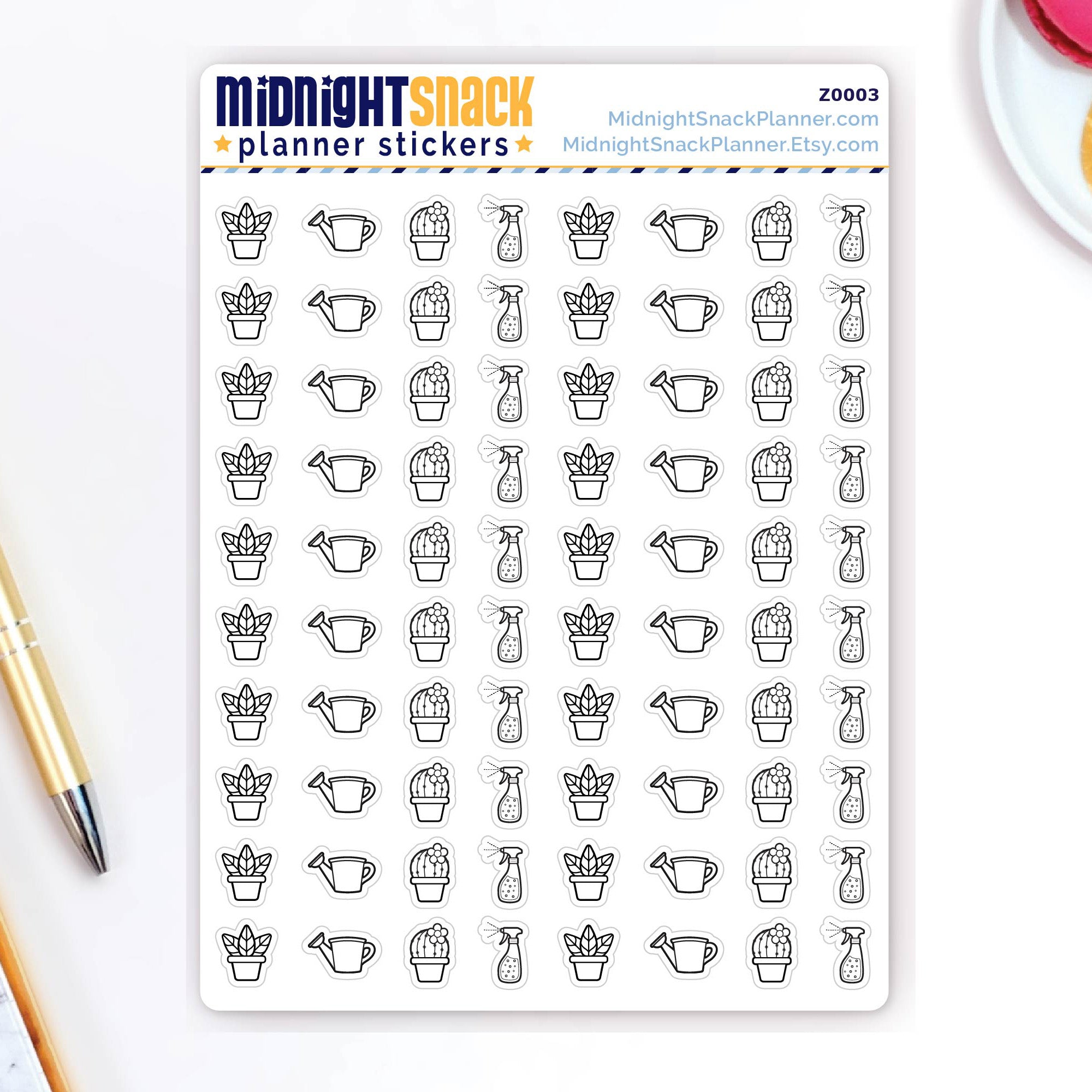 House Plant Care: Mini Planner Stickers