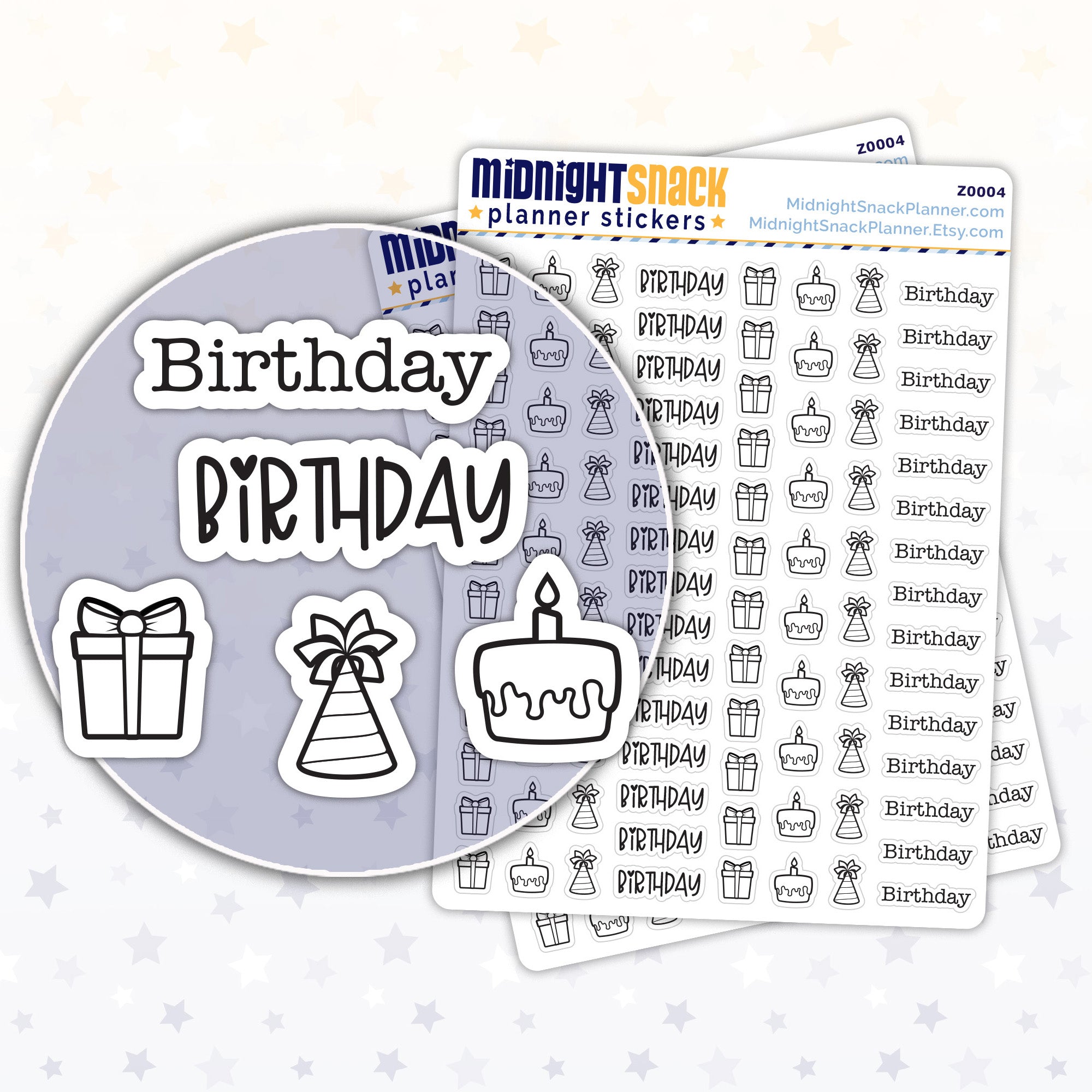 Birthday: Mini Planner Stickers