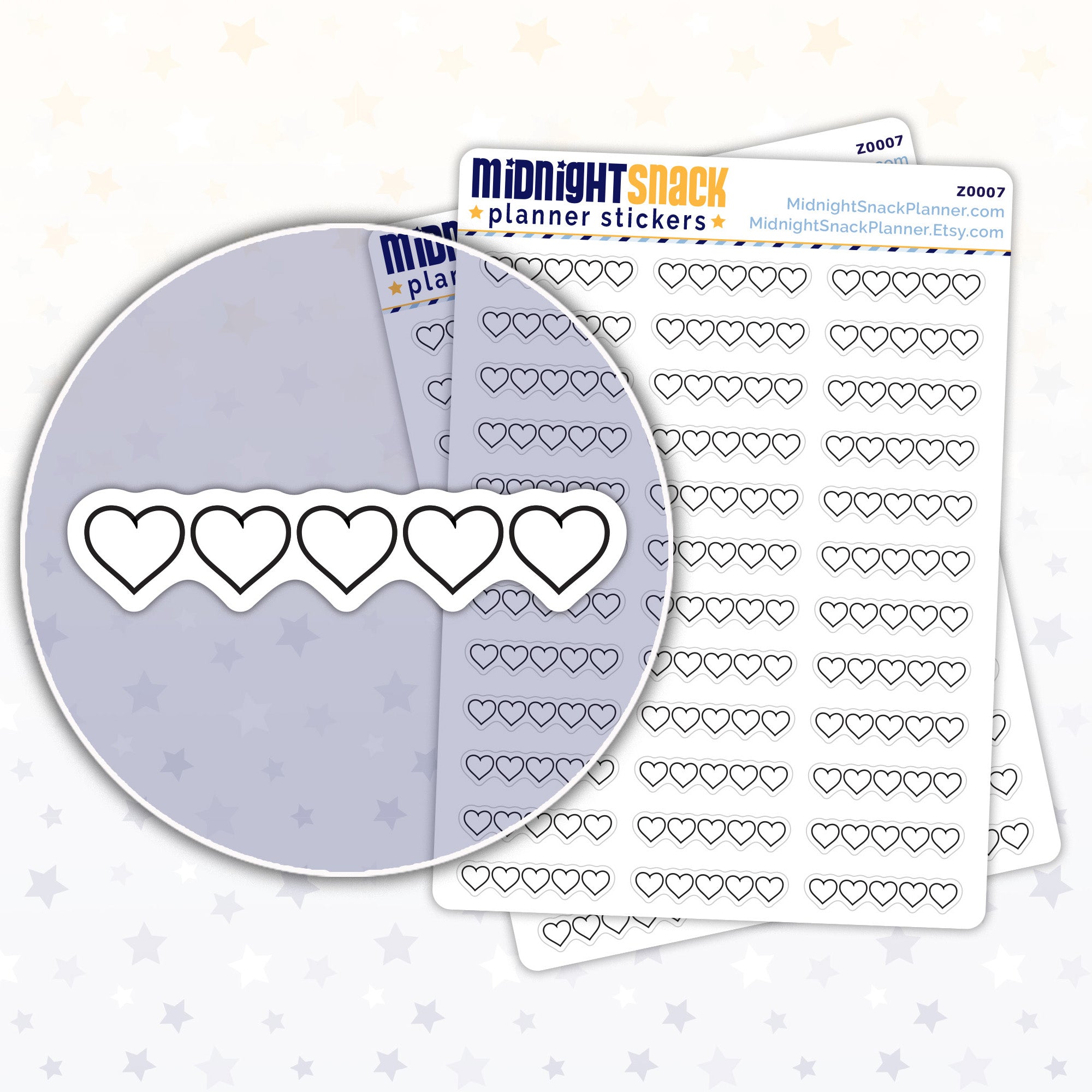 Star or Heart Rating Planner Stickers