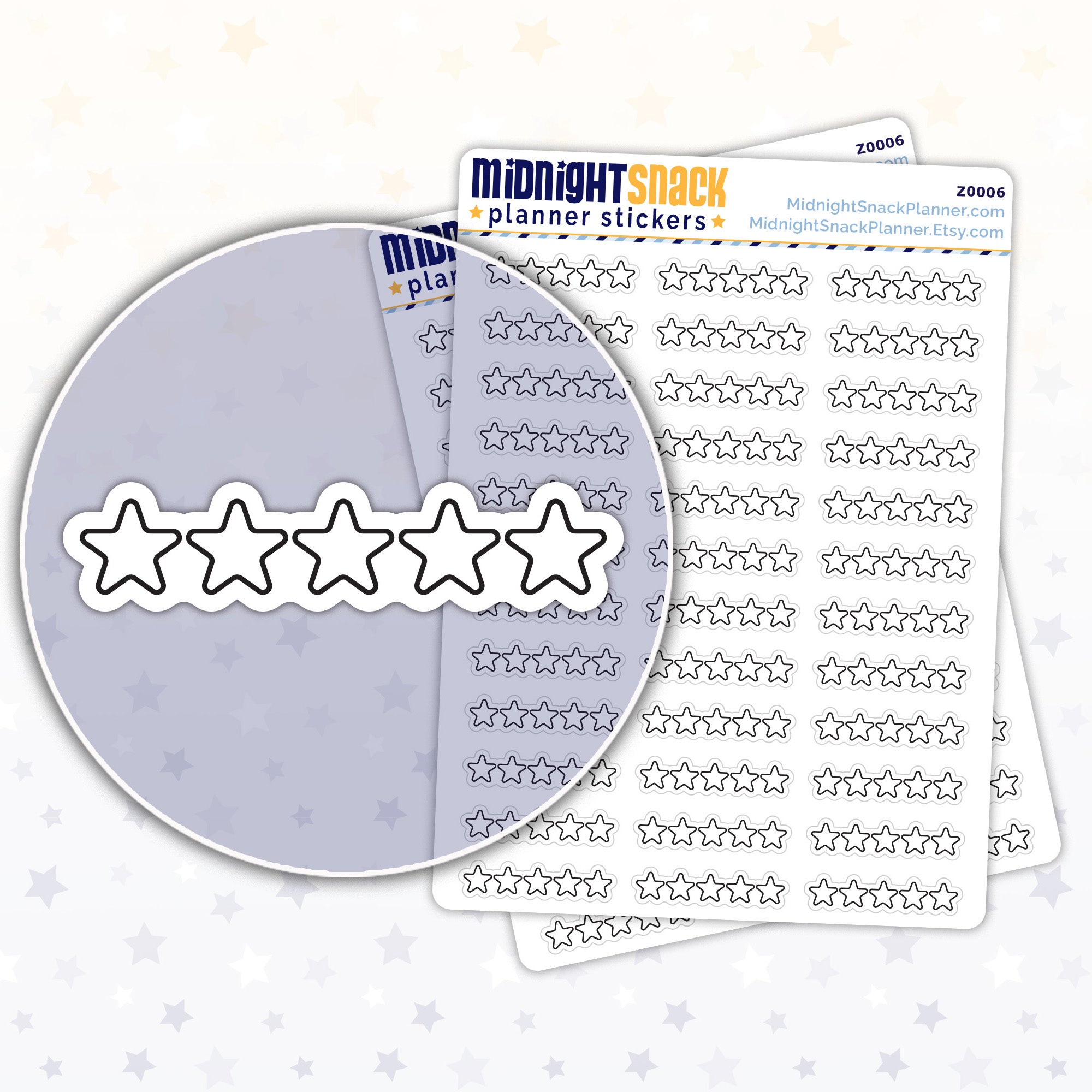 Star or Heart Rating Planner Stickers