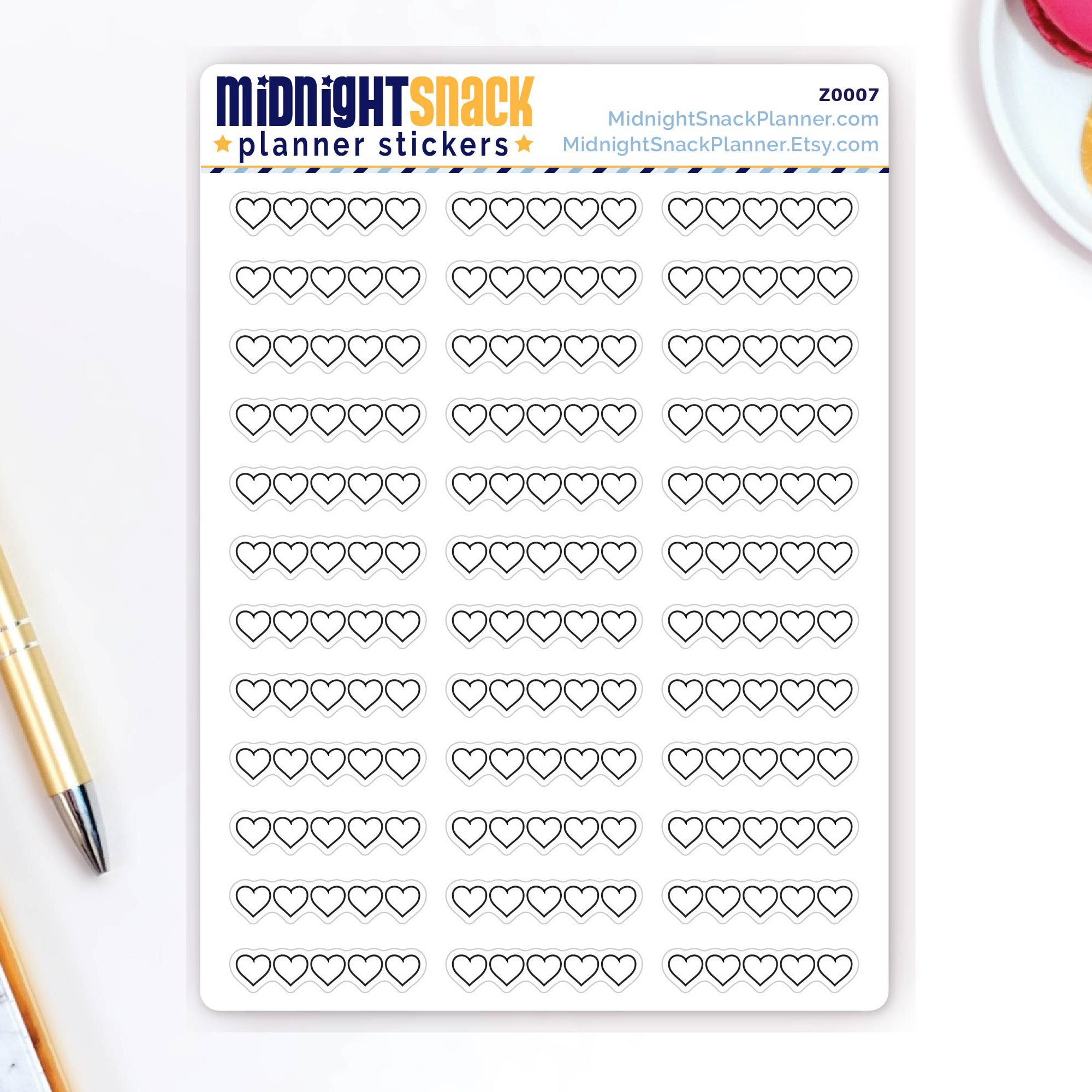 Star or Heart Rating Planner Stickers