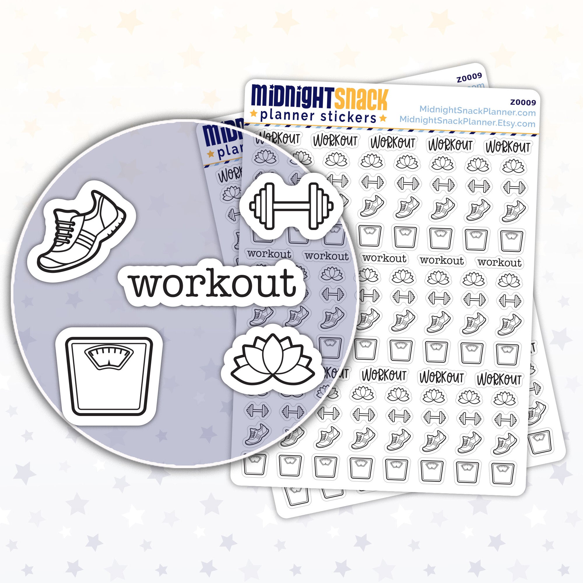 Exercise and Workout: Mini Planner Stickers