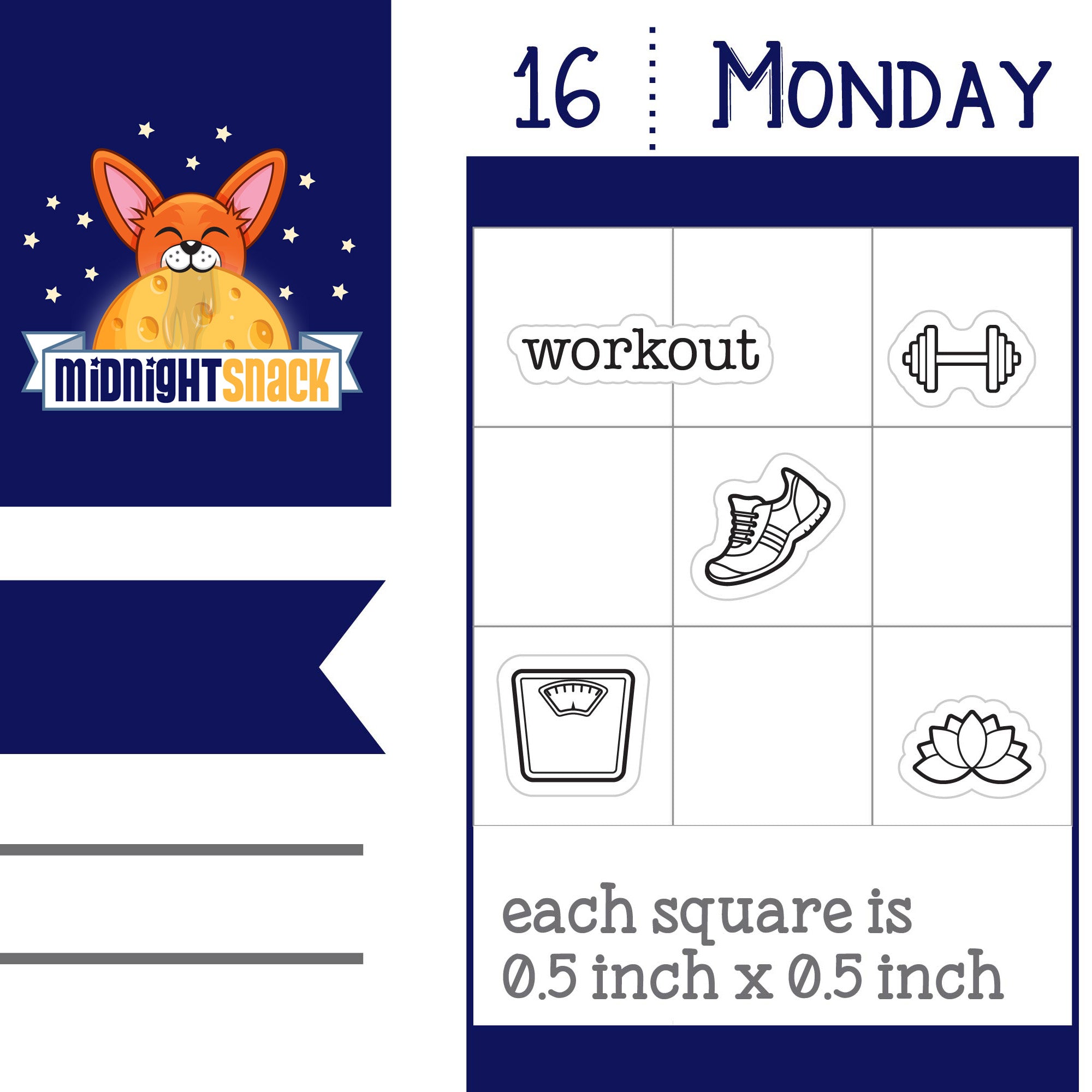 Exercise and Workout: Mini Planner Stickers