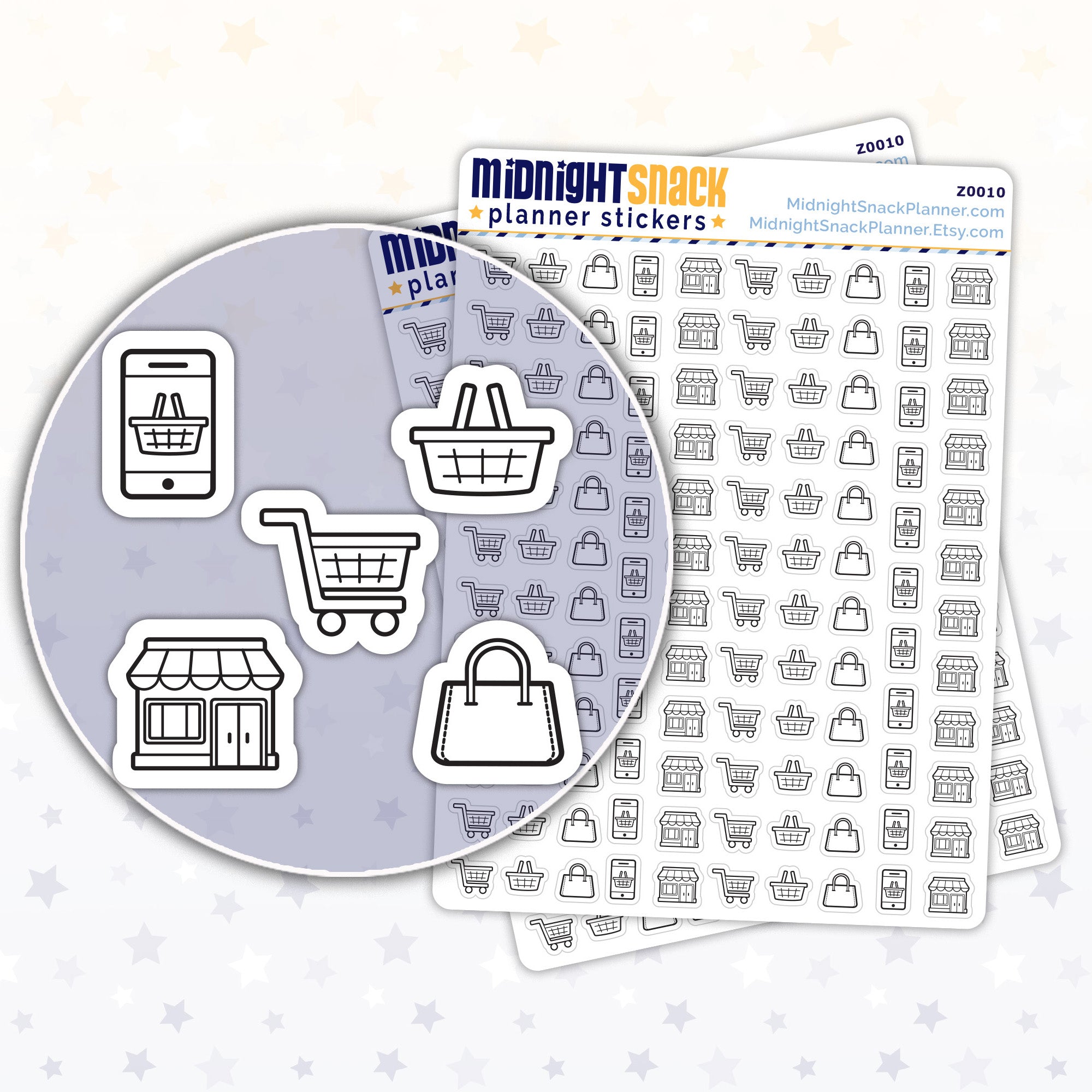 Shopping Mini Planner Stickers
