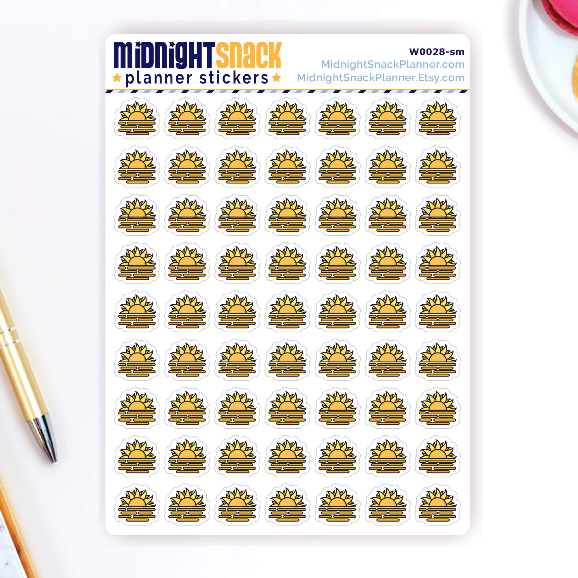 Haze icon planner stickers, small size, Shown on the sticker sheet.