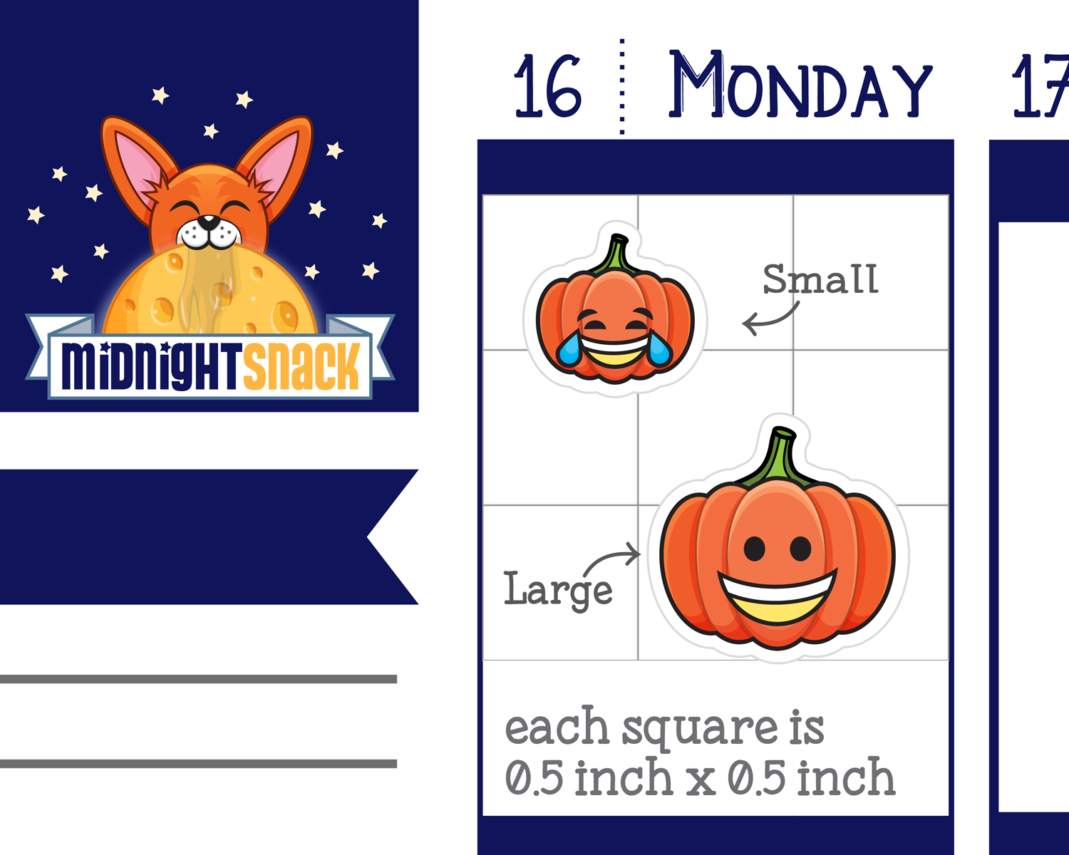 Pumpkin Emoji: Halloween Planner Stickers