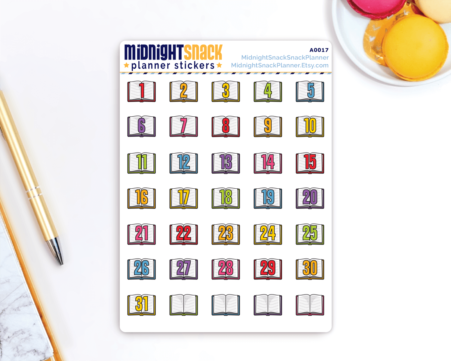 Open Book Date Cover Planner Stickers
