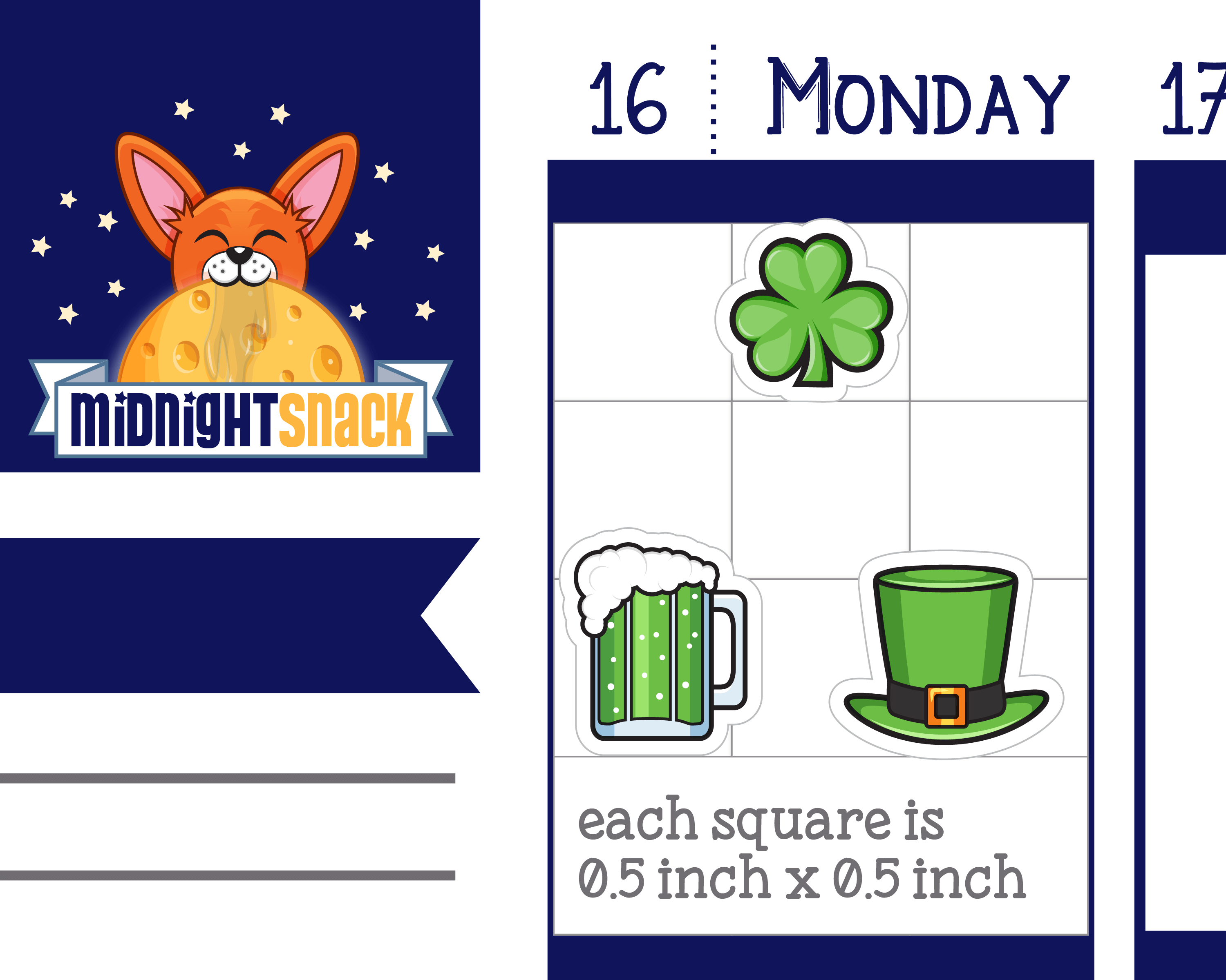 St. Patrick’s Day Sampler Planner Sticker Midnight Snack Planner