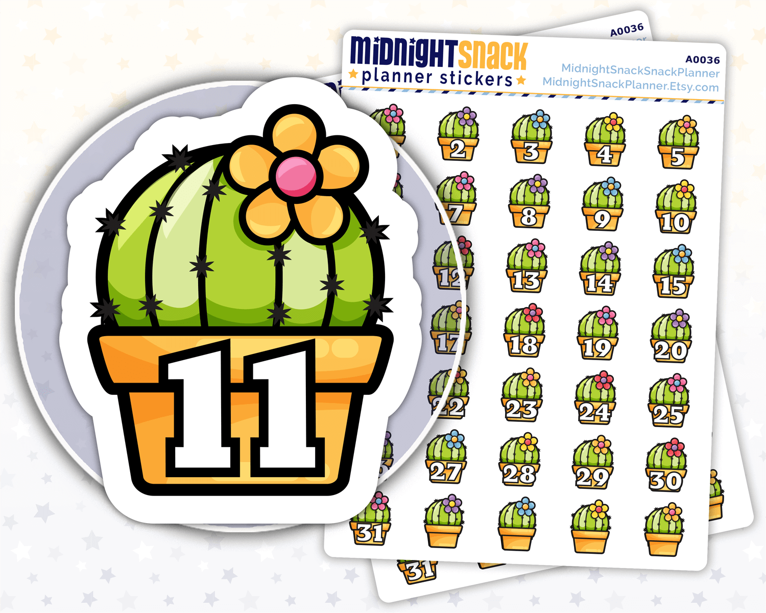 Cactus Date Cover Planner Stickers