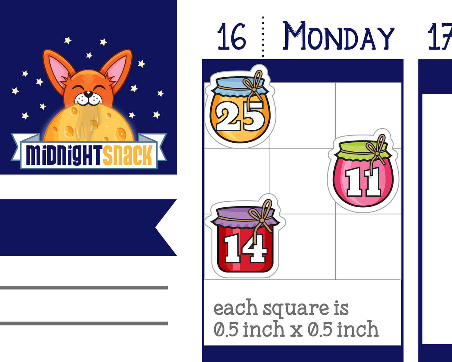 Jam Jar Date Cover Planner Stickers from Midnight Snack Planner