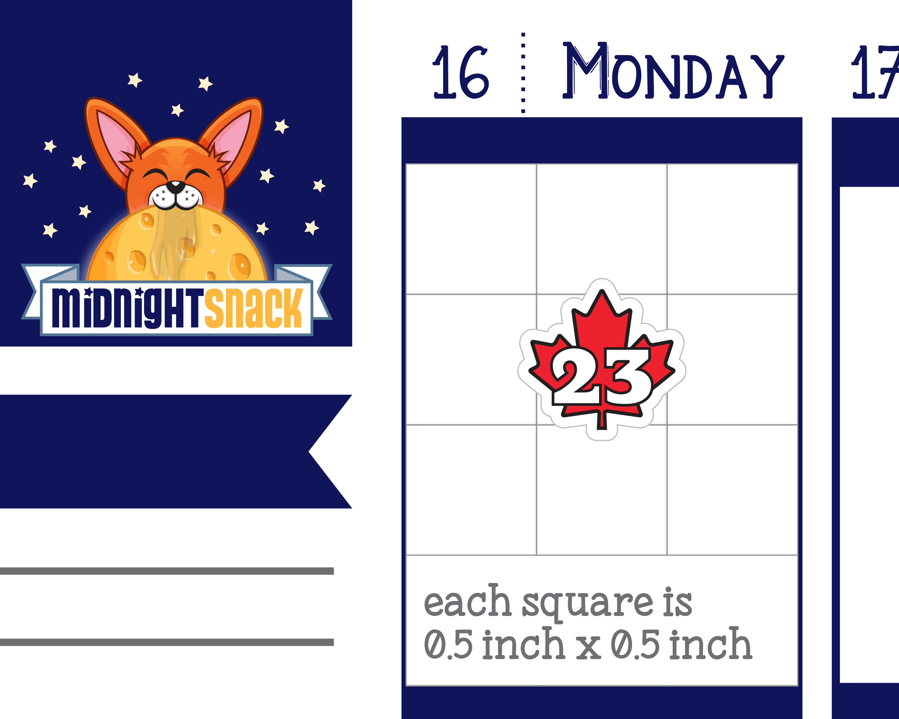 Canadian Maple Leaf Icon: Fourth of July Date Cover Planner Stickers: Midnight Snack Planner Stickers