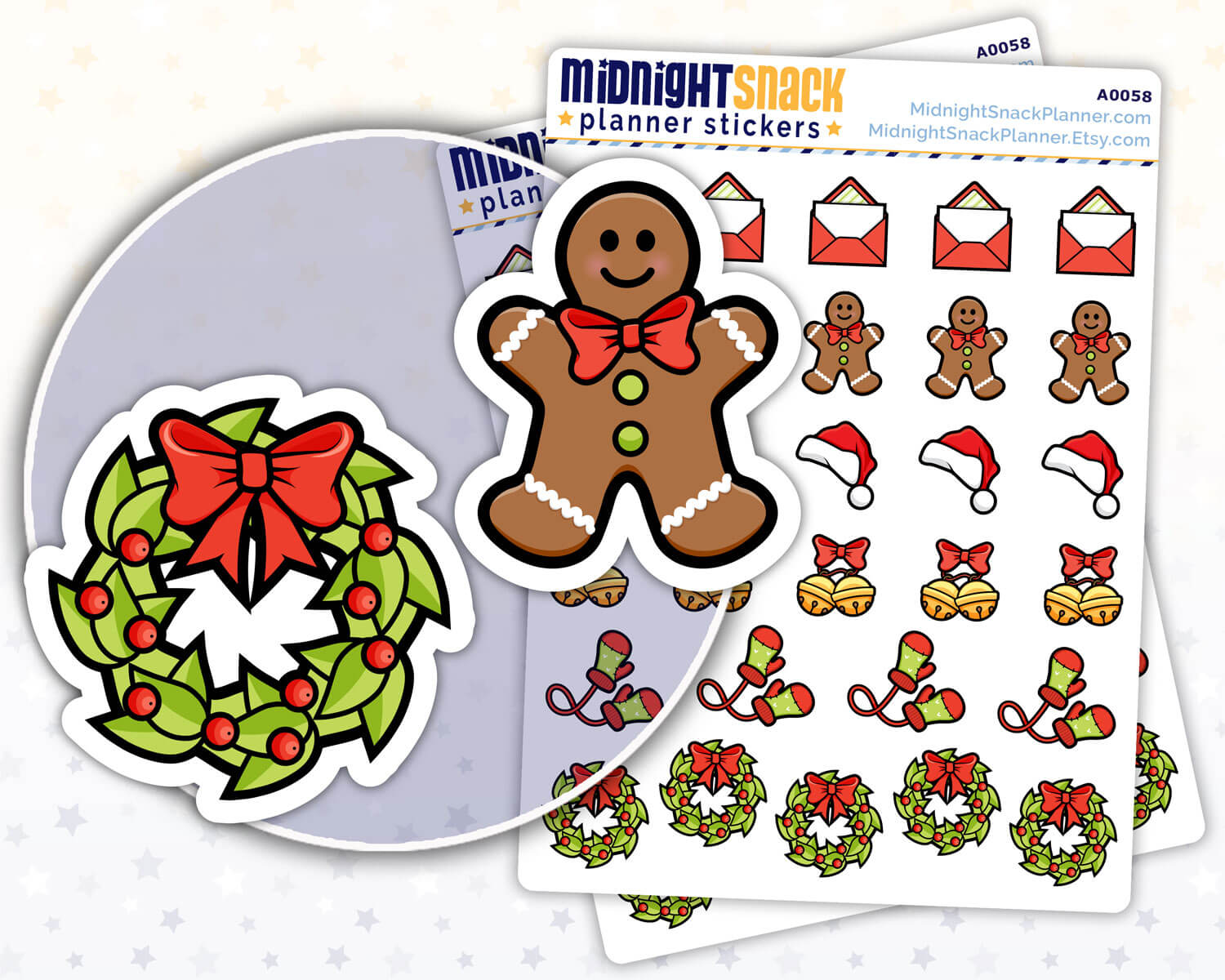 Christmas Sampler Planner Stickers from Midnight Snack Planner