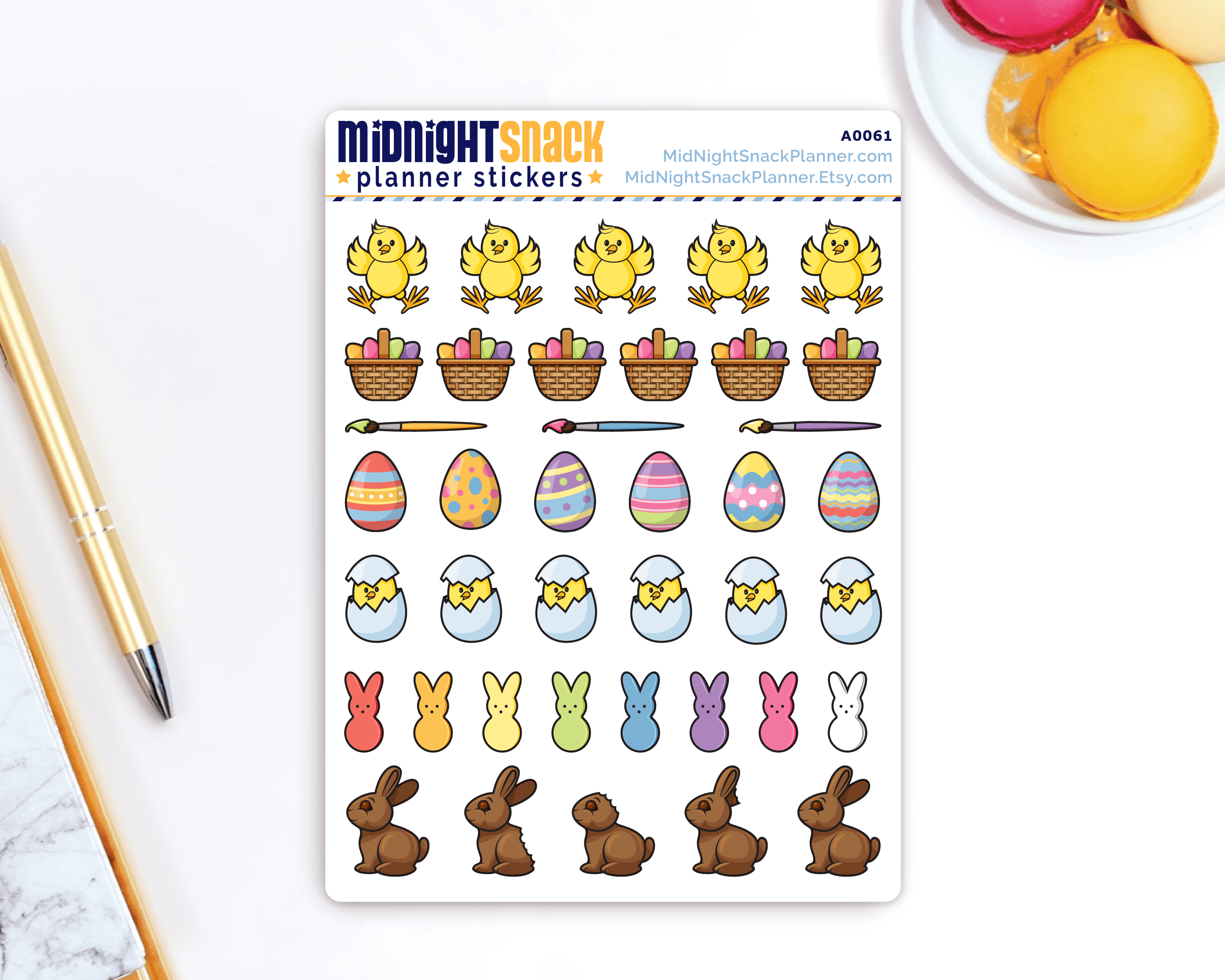 Easter Sampler Holiday Planner Stickers: Midnight Snack Planner Stickers