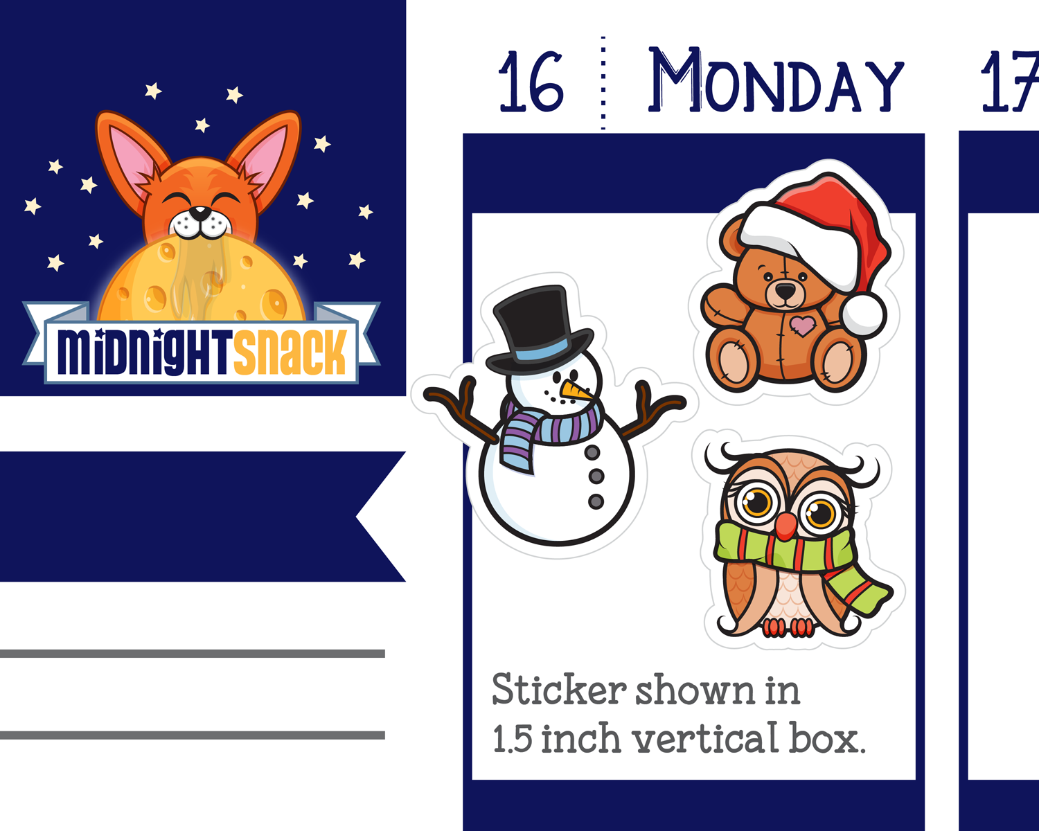 Winter Buddies Sampler: Christmas Holiday Planner Stickers
