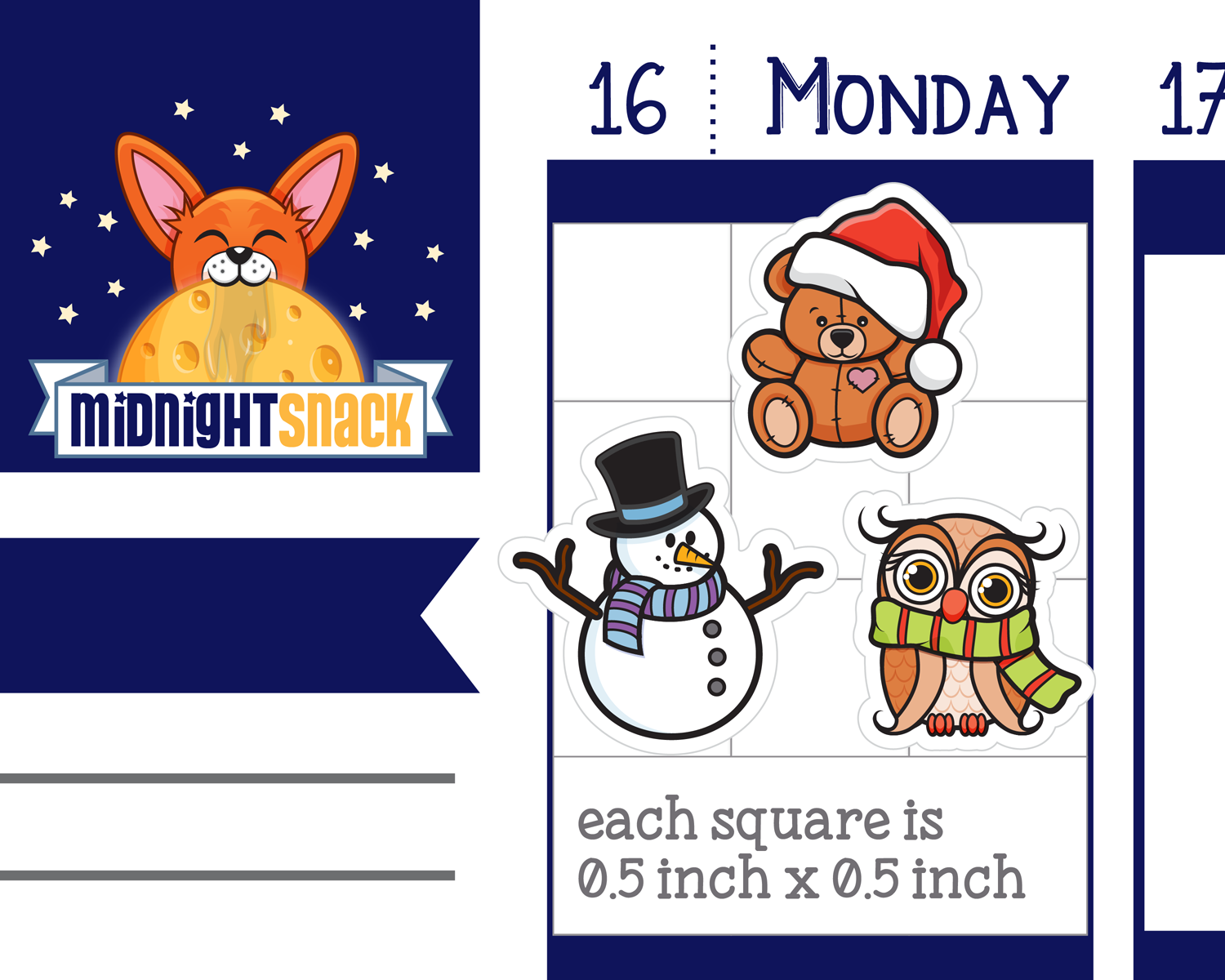 Winter Buddies Sampler: Christmas Holiday Planner Stickers