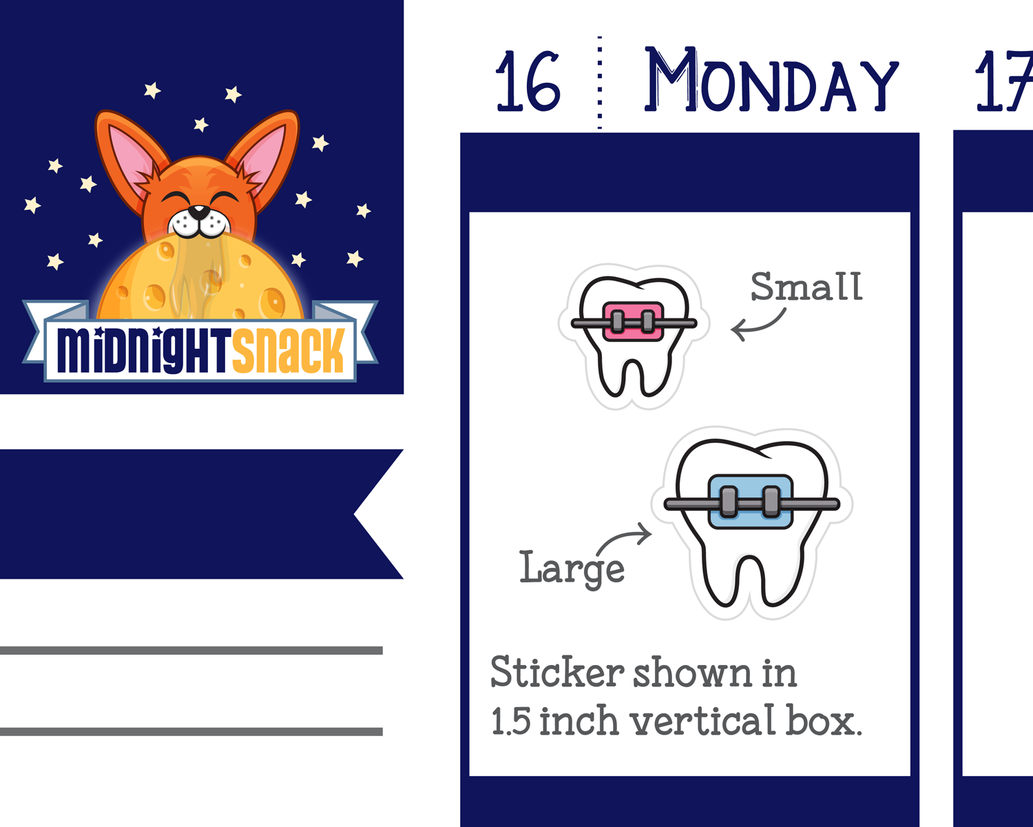 Tooth with Braces Icon: Orthodontist Appointment Planner Stickers