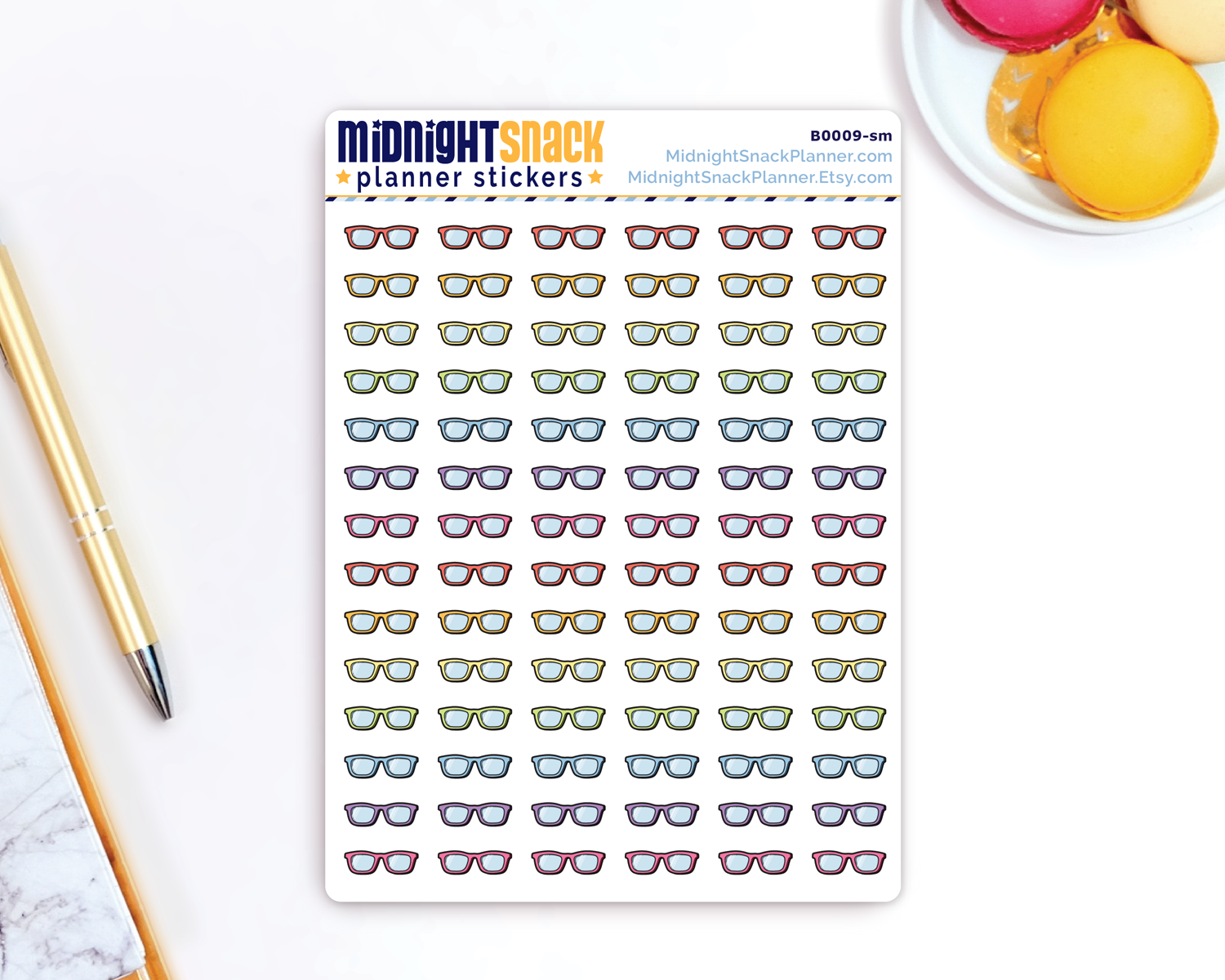 Eye Glasses Icon: Optometrist Appointment Planner Stickers