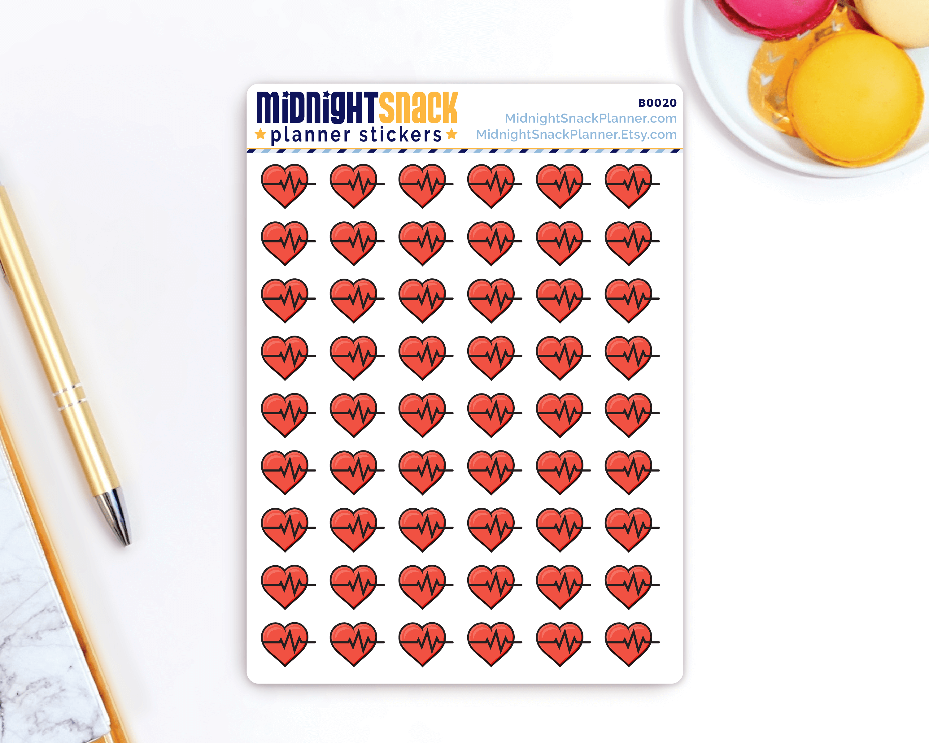 Heart Rate Icon: Health Planner Stickers