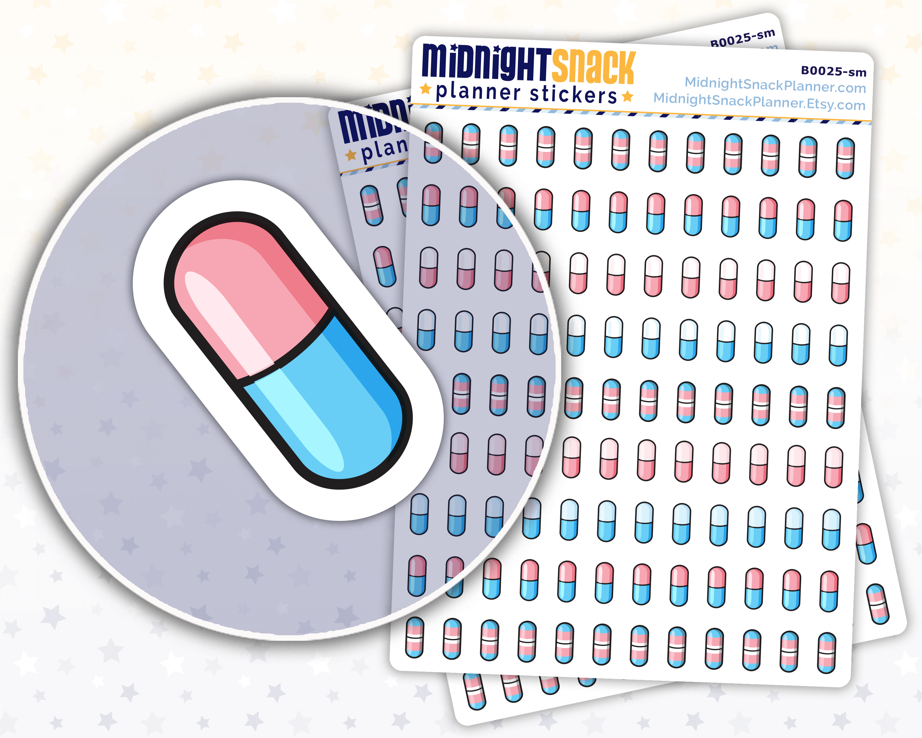 Transgender Hormone Pill Icon: Health Planner Stickers
