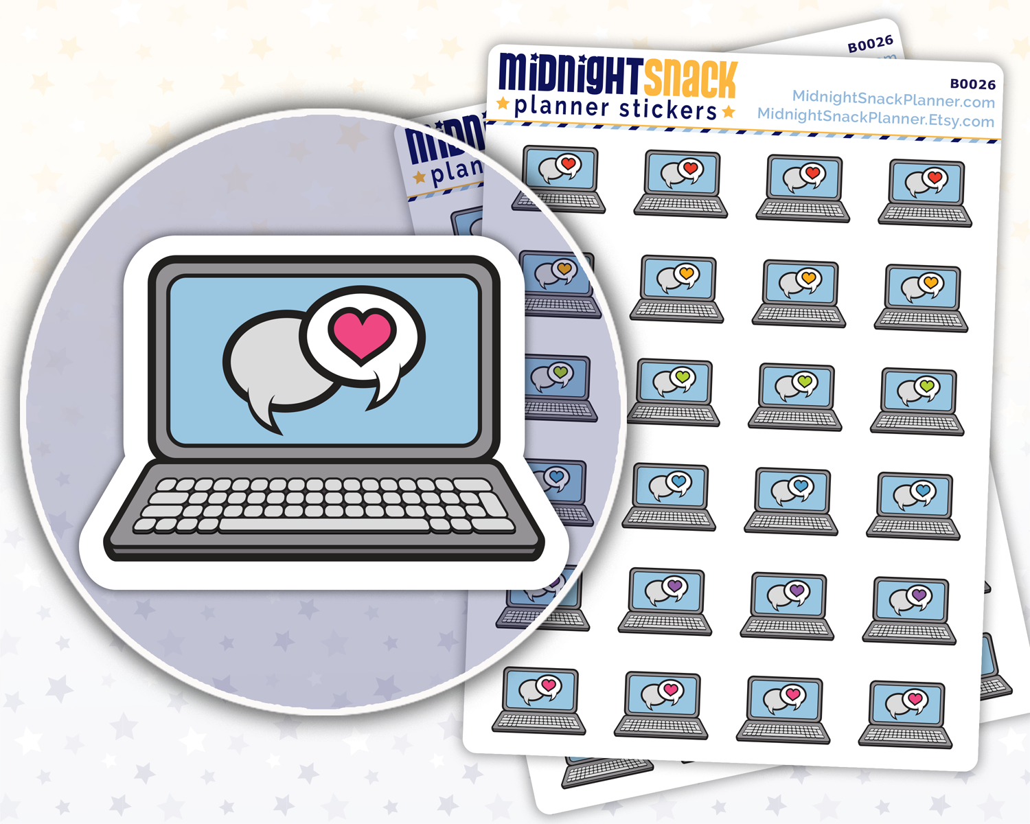 Virtual Therapist Appointment Reminder: Online Mental Health Planner Stickers